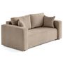 Voir la diapositive 3 : BEST MOBILIER Topaze - canapé droit 2 places en velours côtelé plat
