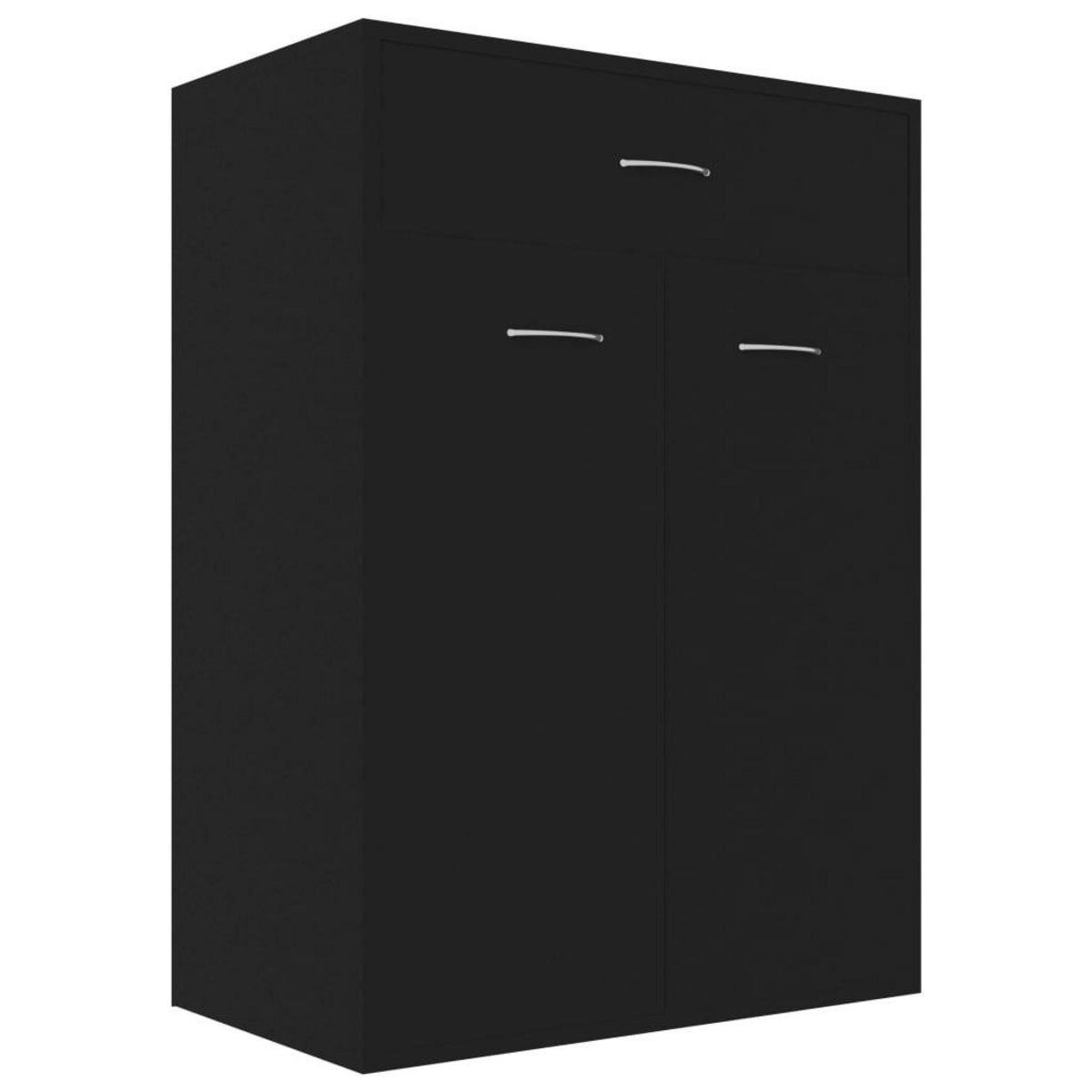 VIDAXL Armoire a chaussures Noir 60x35x84 cm Bois d'ingenierie