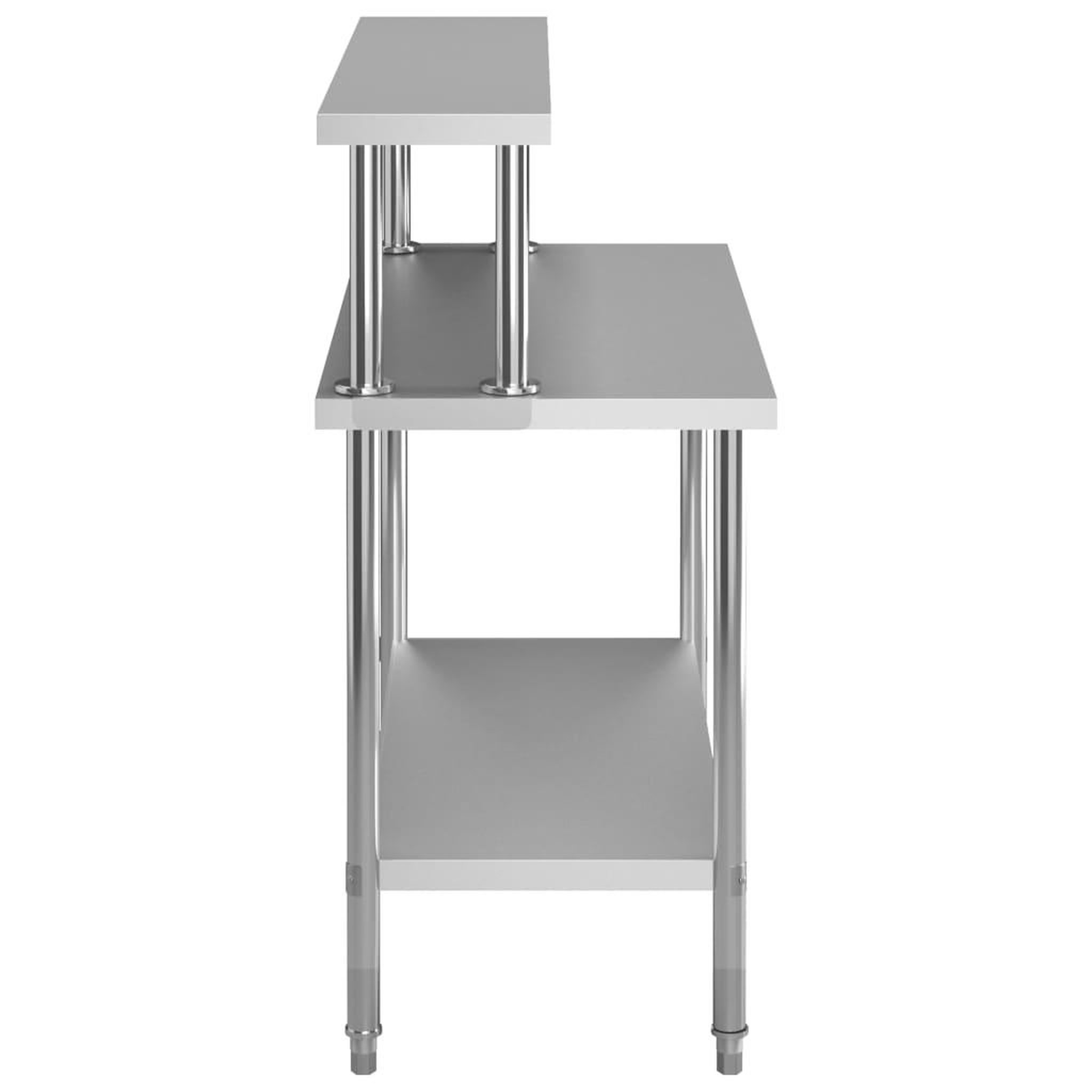Voir la diapositive 4 : VIDAXL Table de travail de cuisine avec etagere 120x60x120 cm Inox
