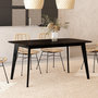 Voir la diapositive 2 : MAISON PAVANE Table rectangulaire 6 personnes en bois noir 150 cm-Oman