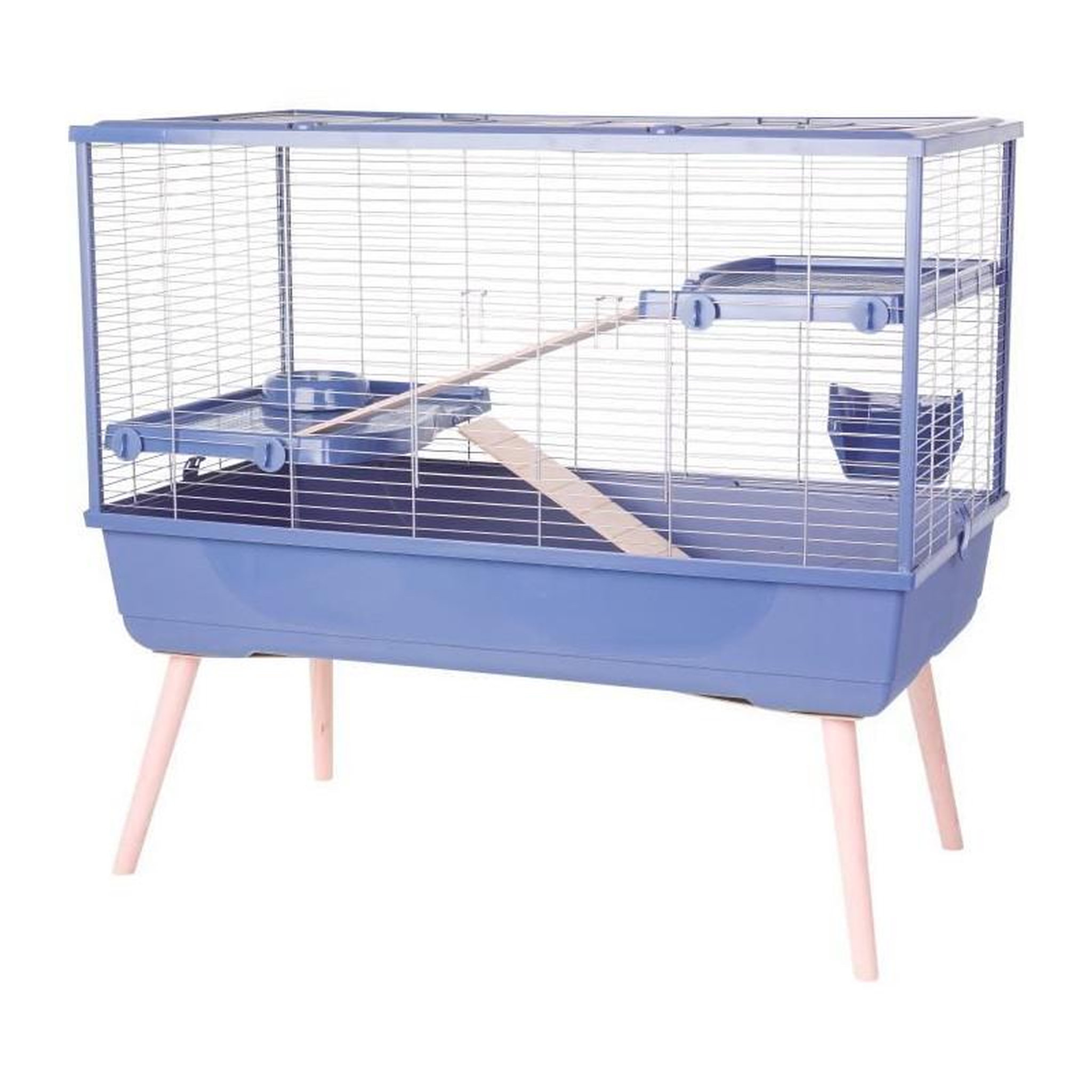 Voir la diapositive 1 : Zolux Cage rongeur surélevée - Zolux - Néolife - 2 étages pour lapin - 99 x 54 x 92 cm - Bleu