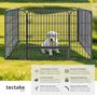 Voir la diapositive 2 : tectake Enclos pour chiots et chiens en 4 parties pliables et modulables gris
