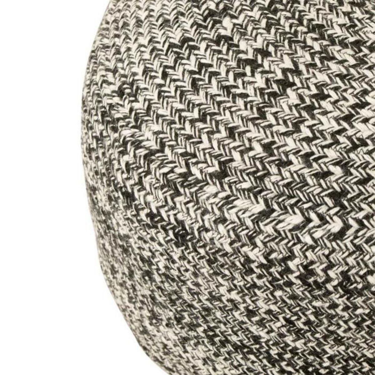 Paris Prix Pouf Design  Miami  50cm Noir & Blanc