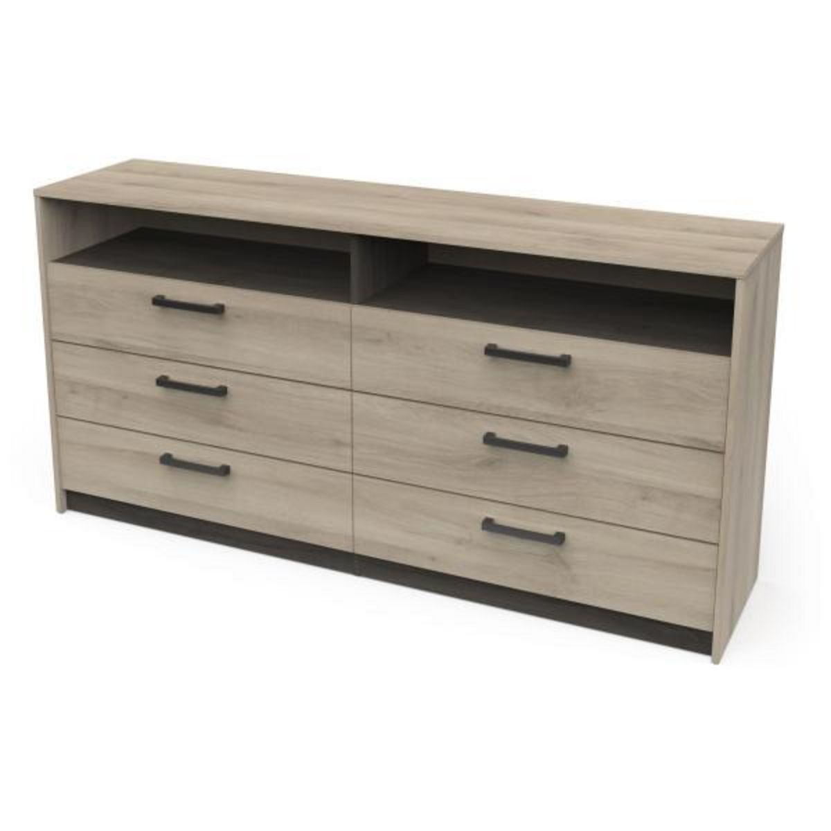 Demeyere Commode - WATSON - 6 tiroirs - Chene Kronberg / Chene Waterford - 162,7 x 39,5 x 81,1 cm - DEMEYERE