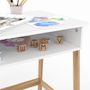 Voir la diapositive 5 : ID MARKET Ensemble bureau + 1 chaise enfant ANATOLE avec niche blanc et bois