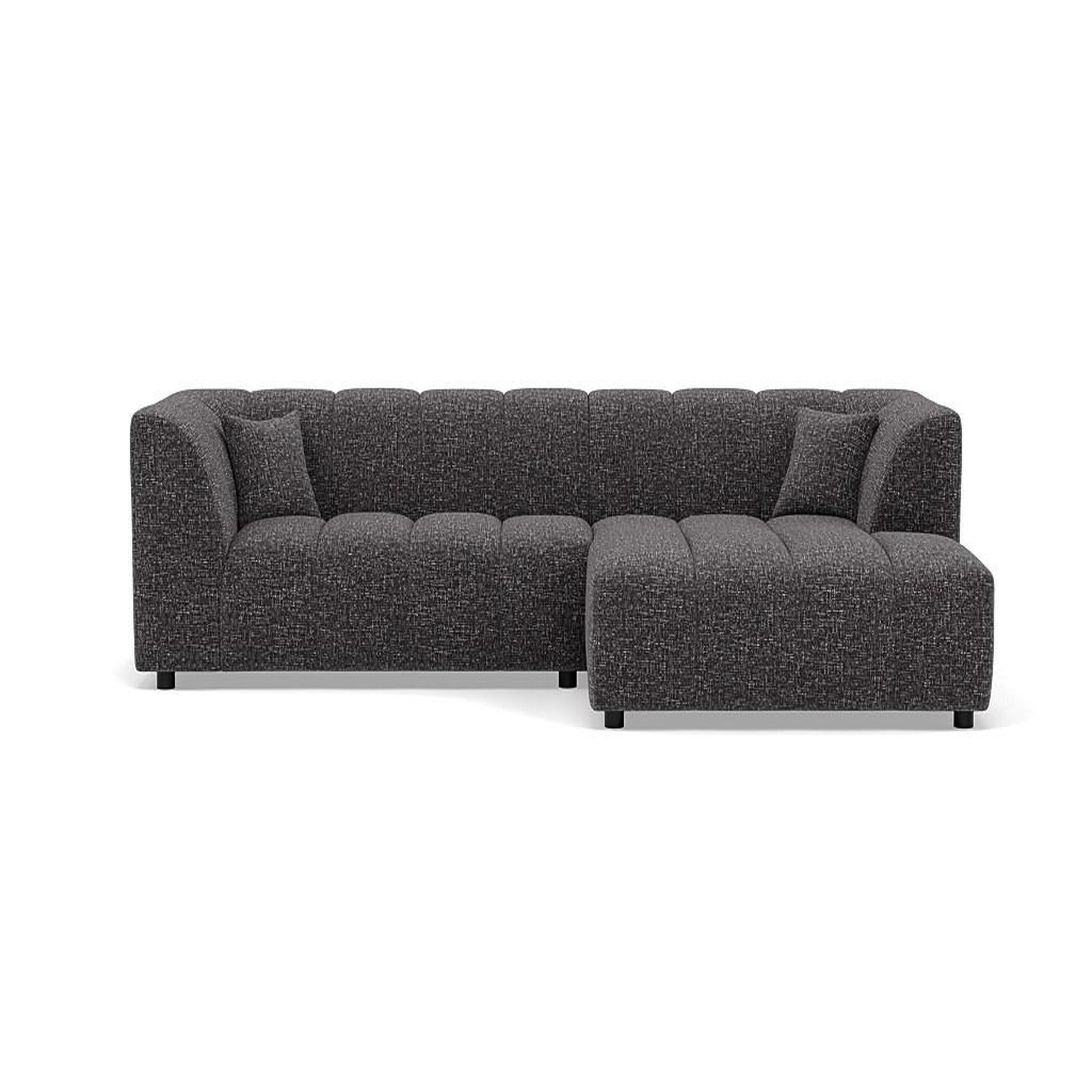 Voir la diapositive 1 : LISA DESIGN Curtis - canapé d'angle droit 4 places avec accoudoir en tissu texturé