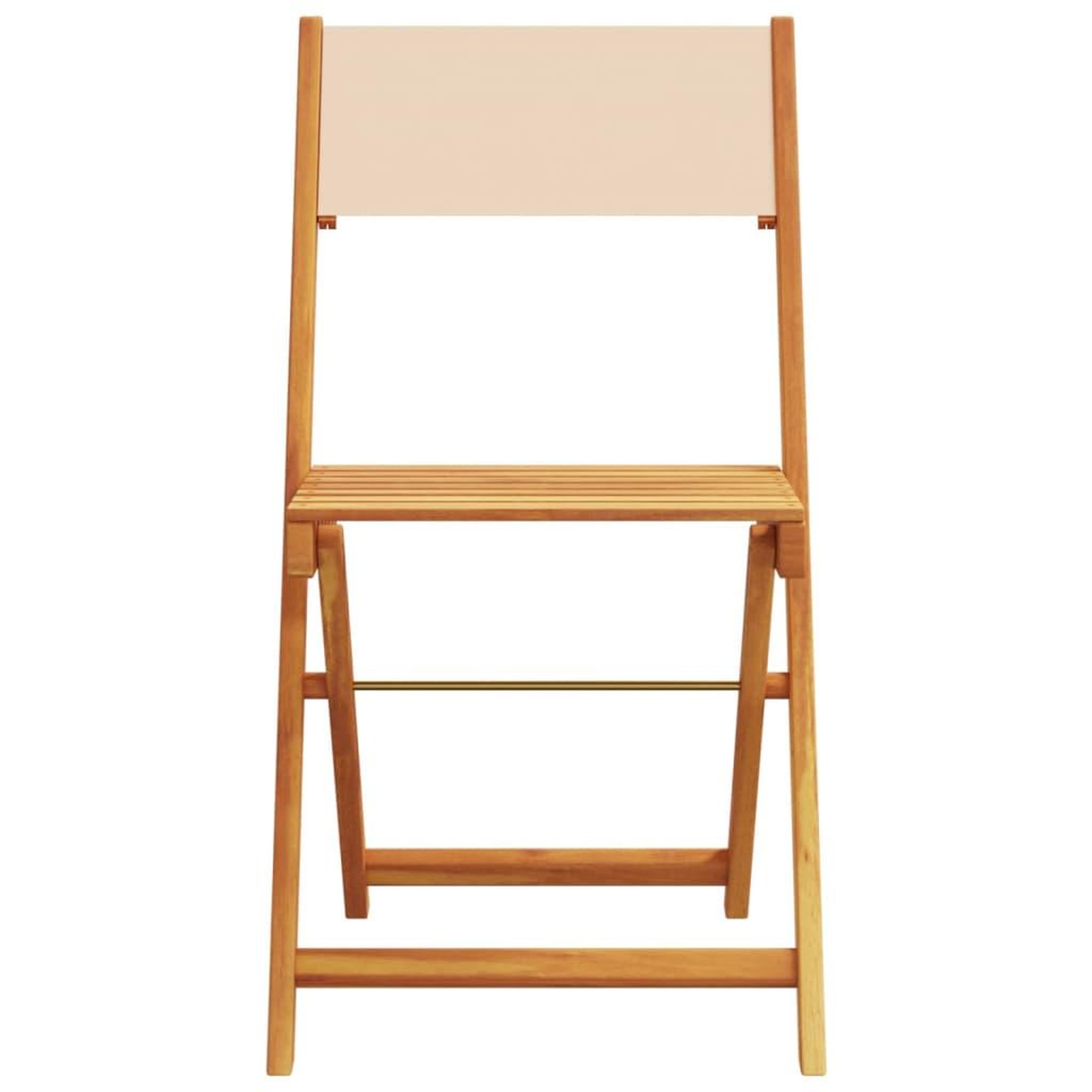 Voir la diapositive 5 : VIDAXL Chaises de bistrot lot de 2 beige bois d'acacia massif et tissu
