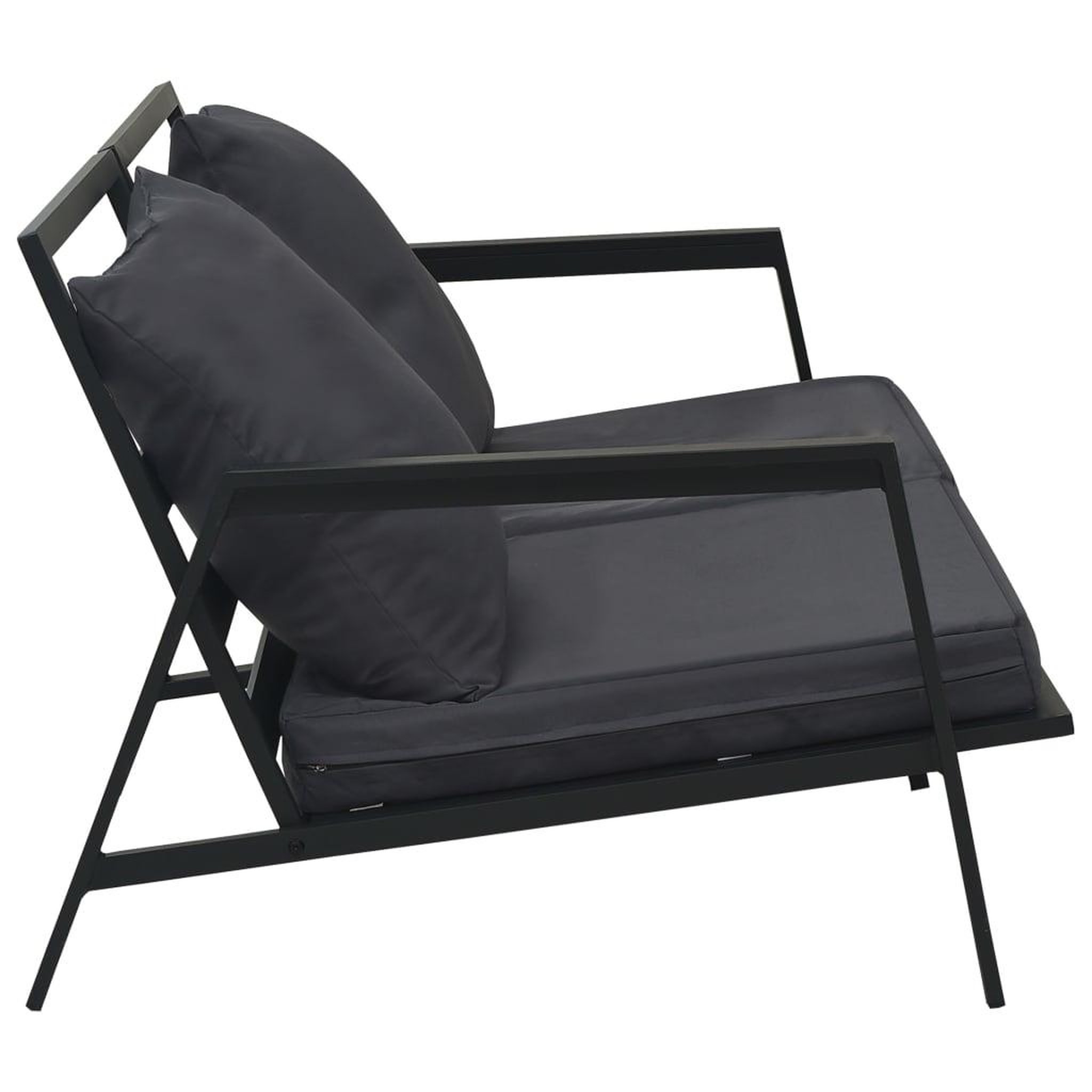 Voir la diapositive 5 : VIDAXL Salon de jardin 5 pcs avec coussins aluminium gris fonce