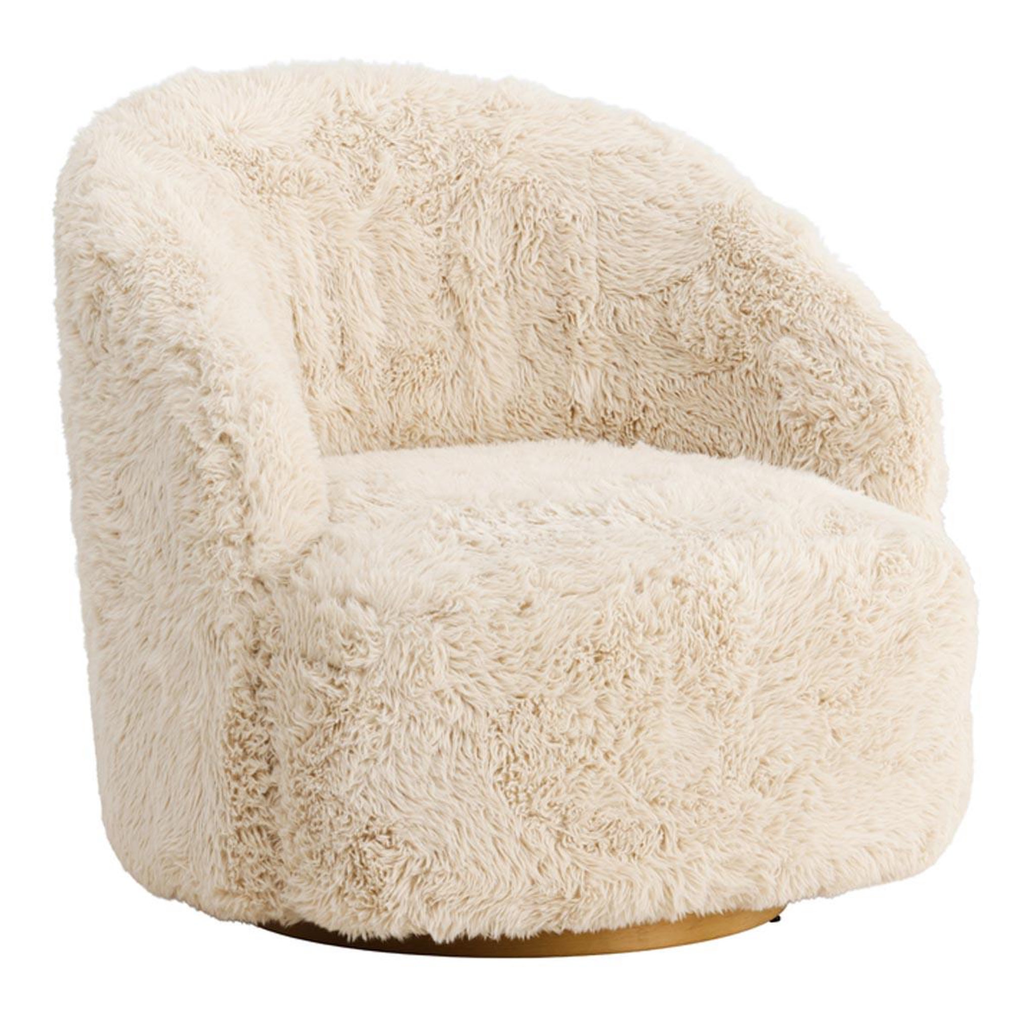 Paris Prix Fauteuil imitation fourrure  astru  75cm beige