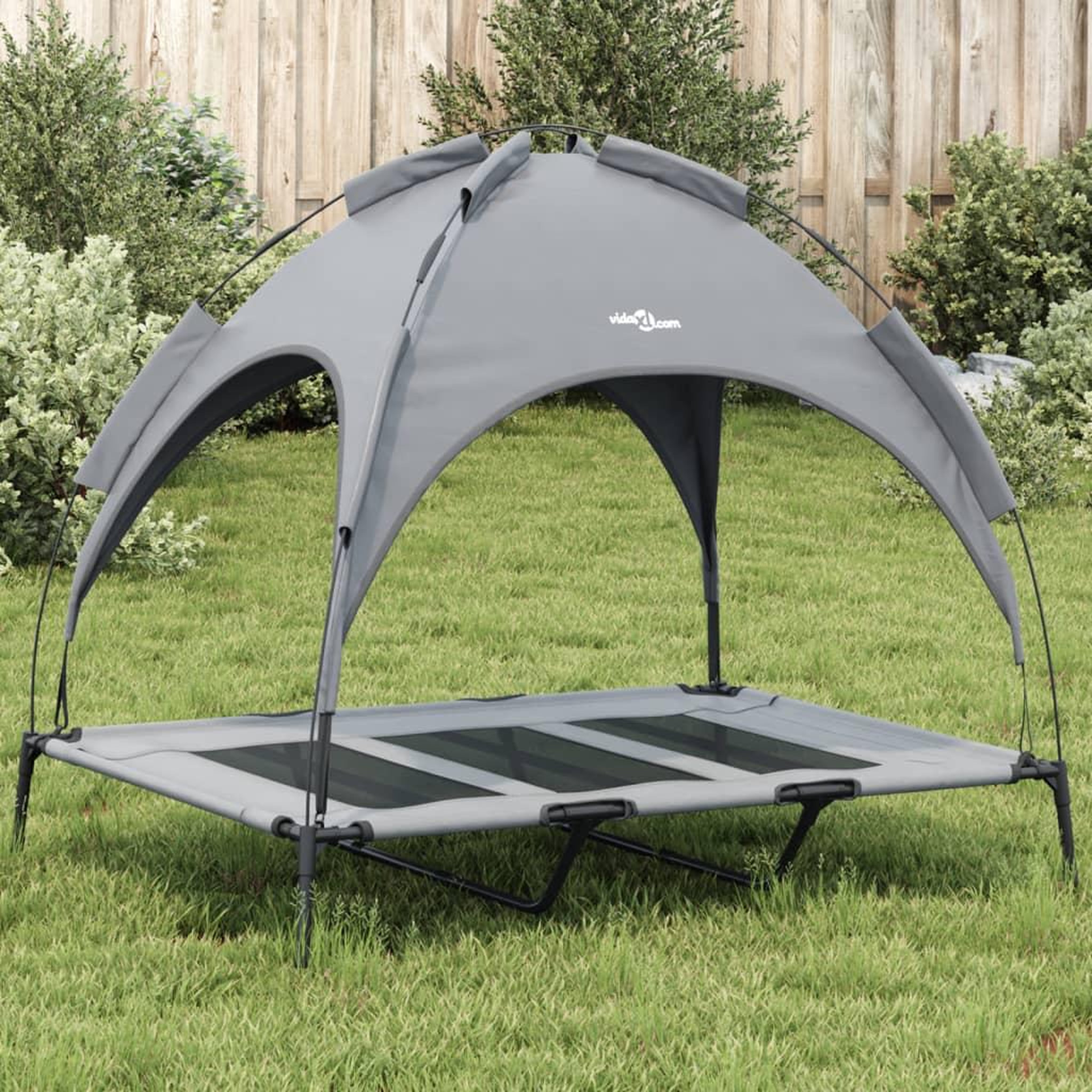 Voir la diapositive 1 : VIDAXL Lit pour chien avec auvent anthracite tissu Oxford et acier