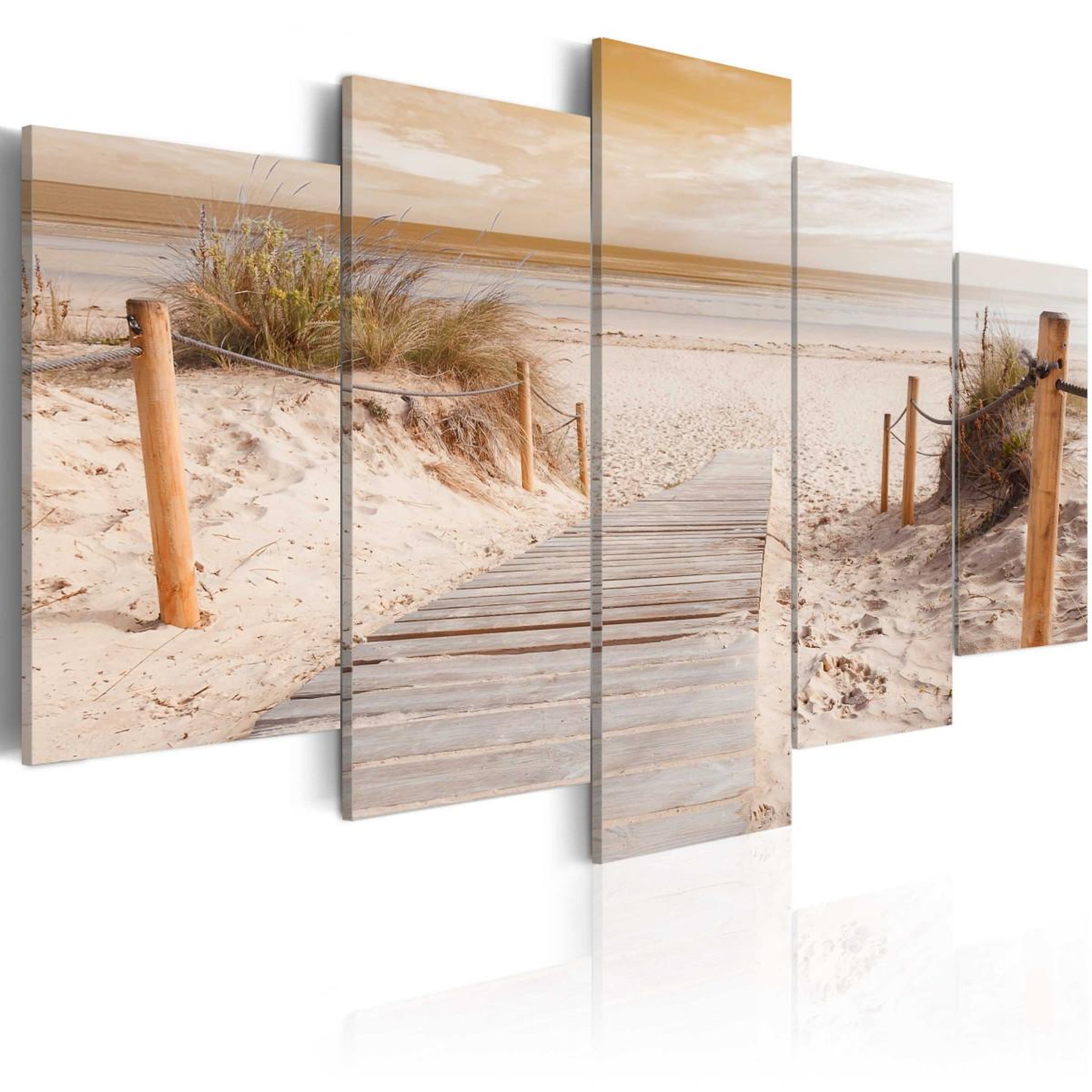 Paris Prix Tableau imprimé  morning on the beach sepia. Coloris disponibles : Multicolore