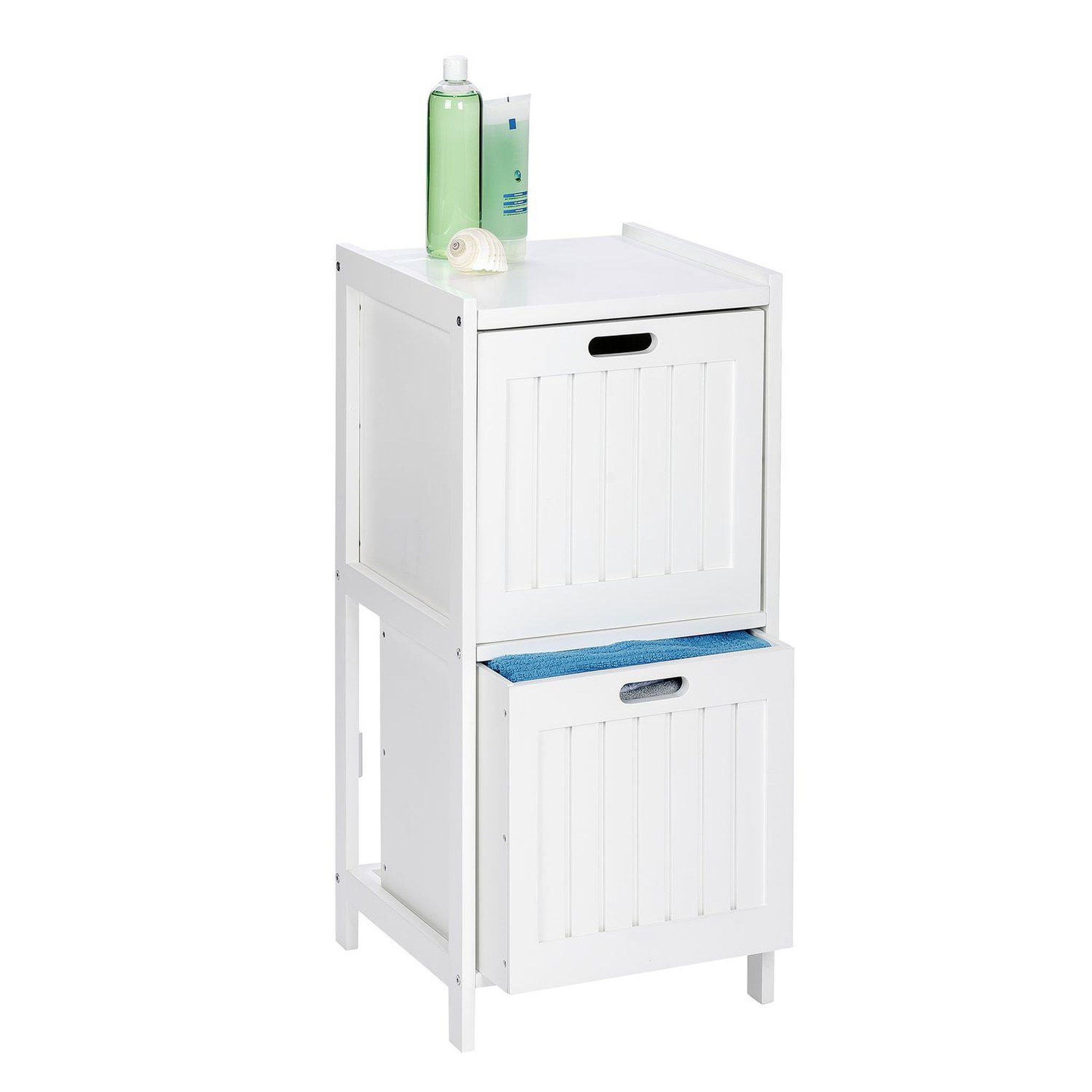 Voir la diapositive 2 : Wenko Etagère de salle de bain bord de mer olso - l. 36 x h. 76 cm - blanc