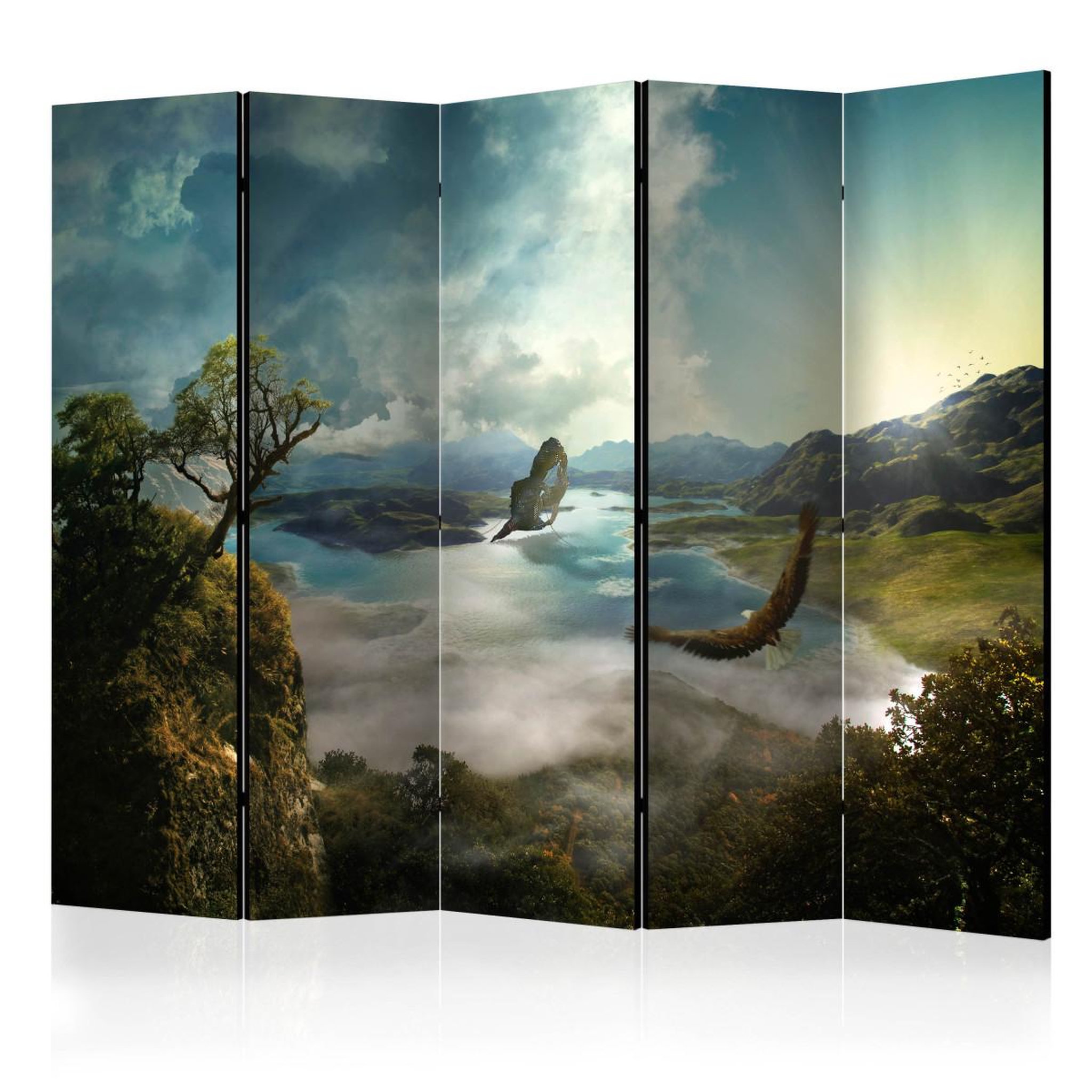 Paris Prix Paravent 5 volets  flight over the lake  172x225cm