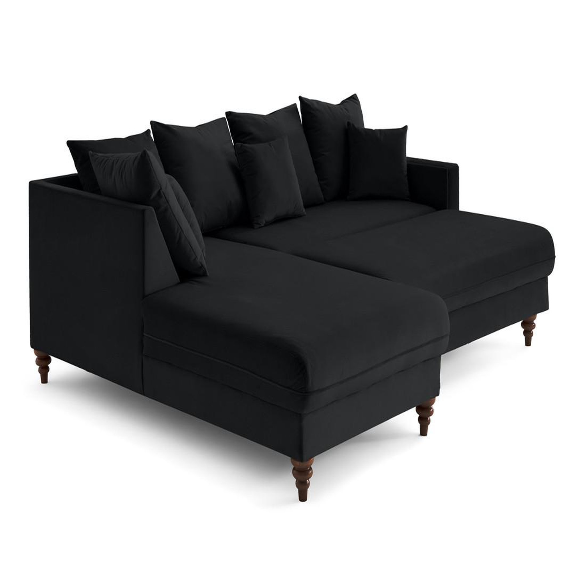 Voir la diapositive 4 : BEST MOBILIER Flamingo - canapé d'angle gauche 4 places convertible en velours