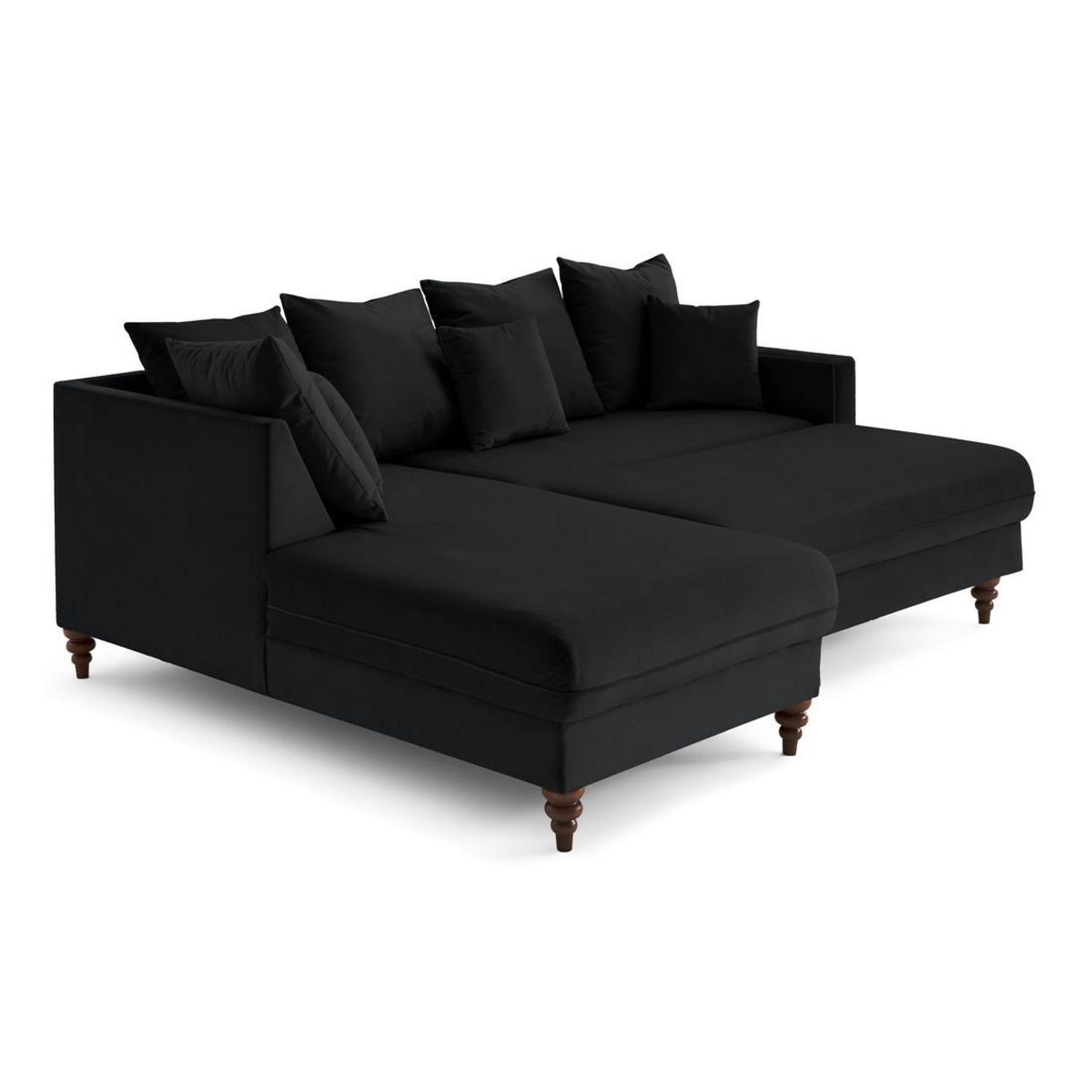 BEST MOBILIER Flamingo - canapé d'angle gauche 4 places convertible en velours