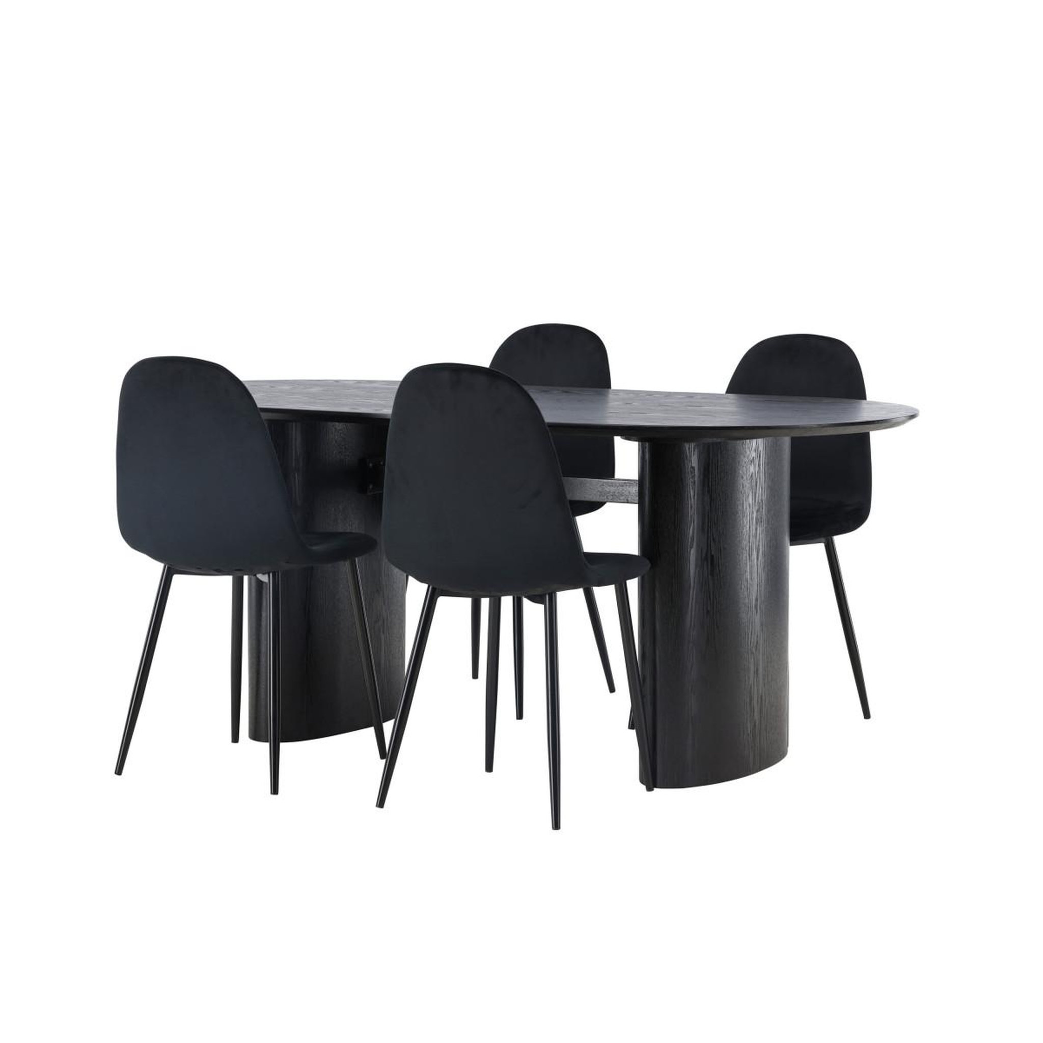 Voir la diapositive 4 : Paris Prix Ensemble table à manger & 4 chaises  isolde & polar  180cm noir