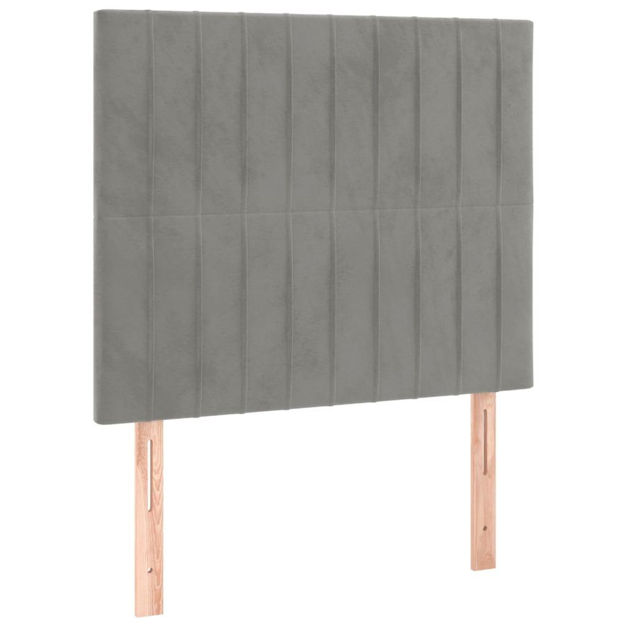 Voir la diapositive 2 : VIDAXL Tetes de lit 2 pcs Gris clair 100x5x78/88 cm Velours