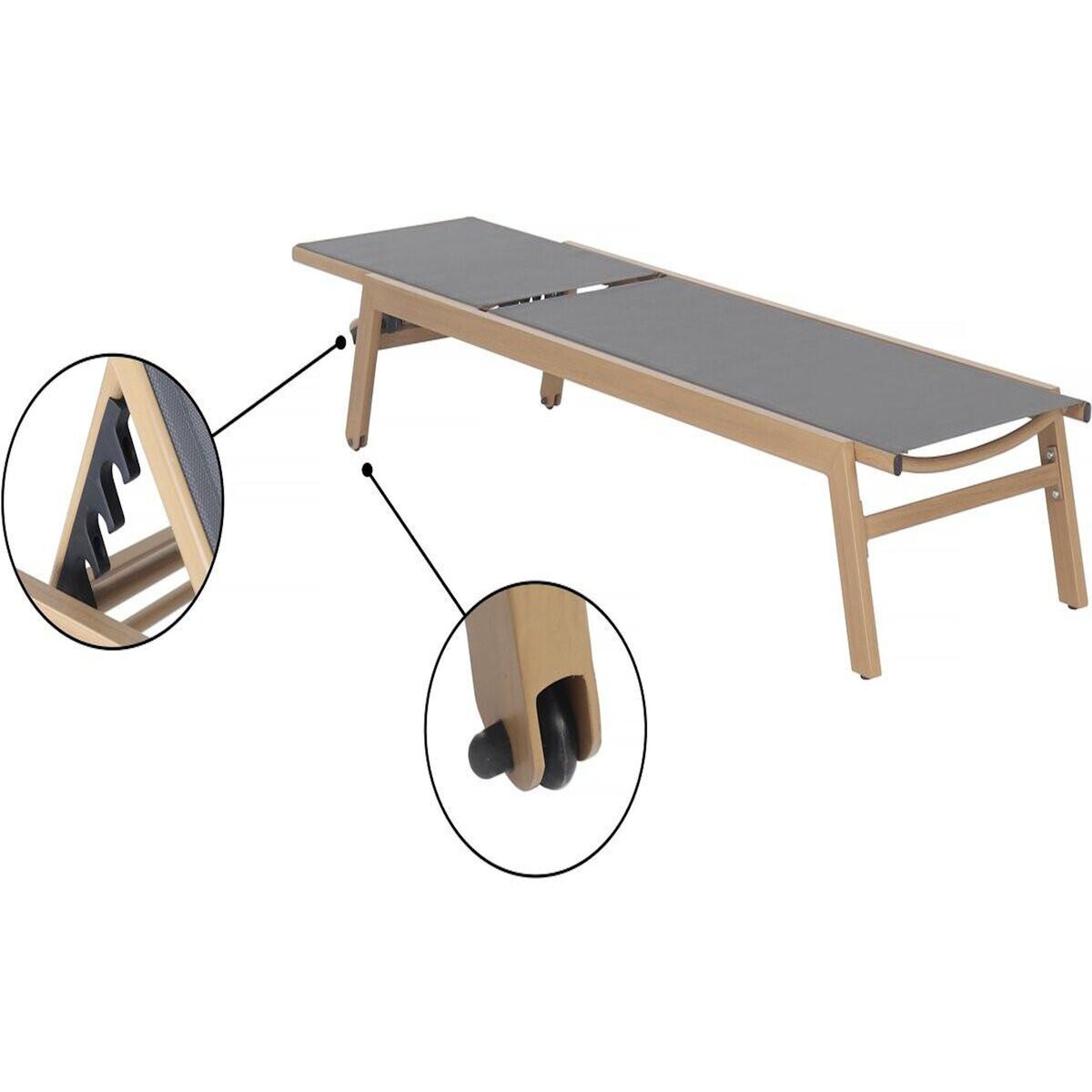 Habitat et Jardin Lot de 2 bains de soleil en aluminium imitation bois  Elysia  - Gris