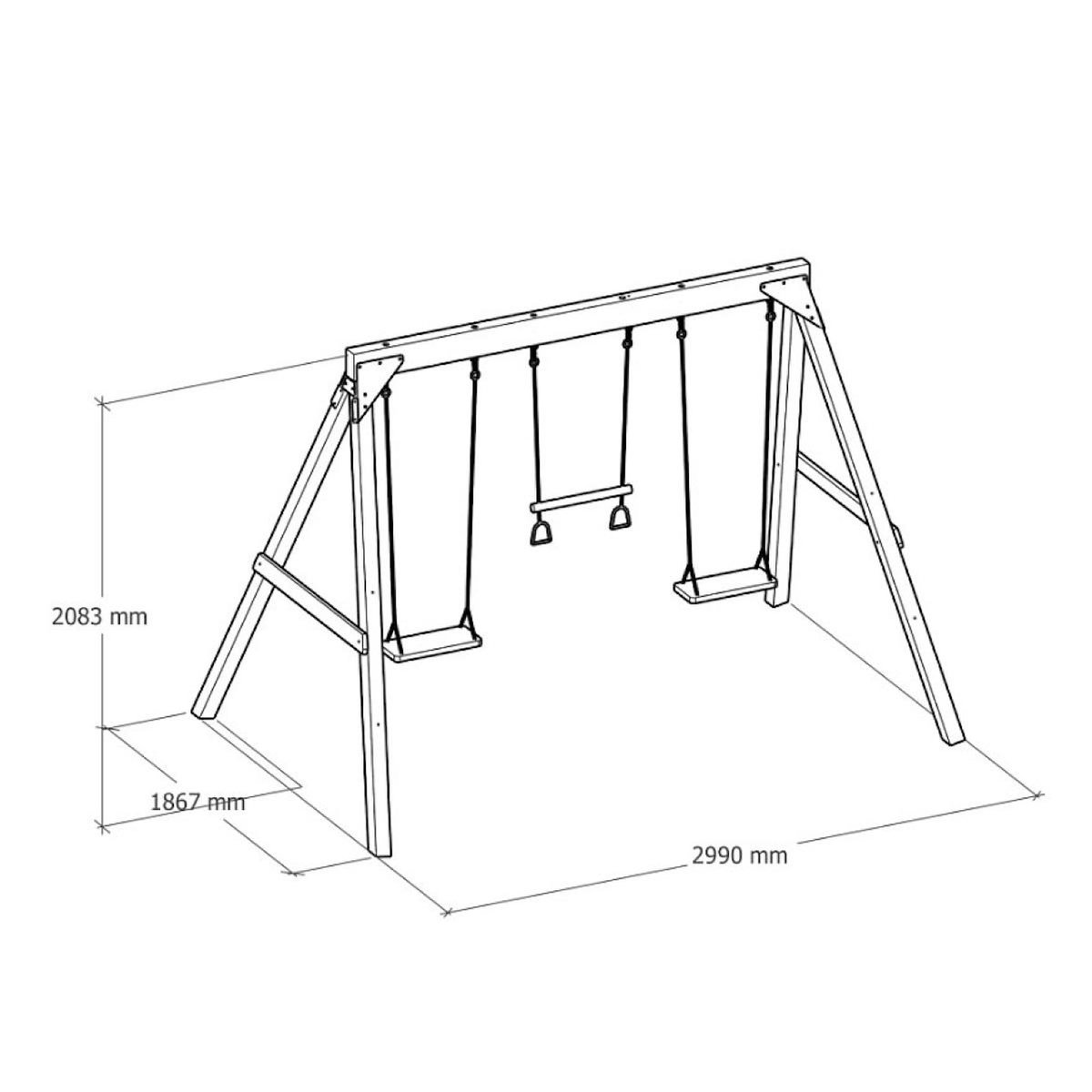 Axi House Portique double Maya avec trapèze marron