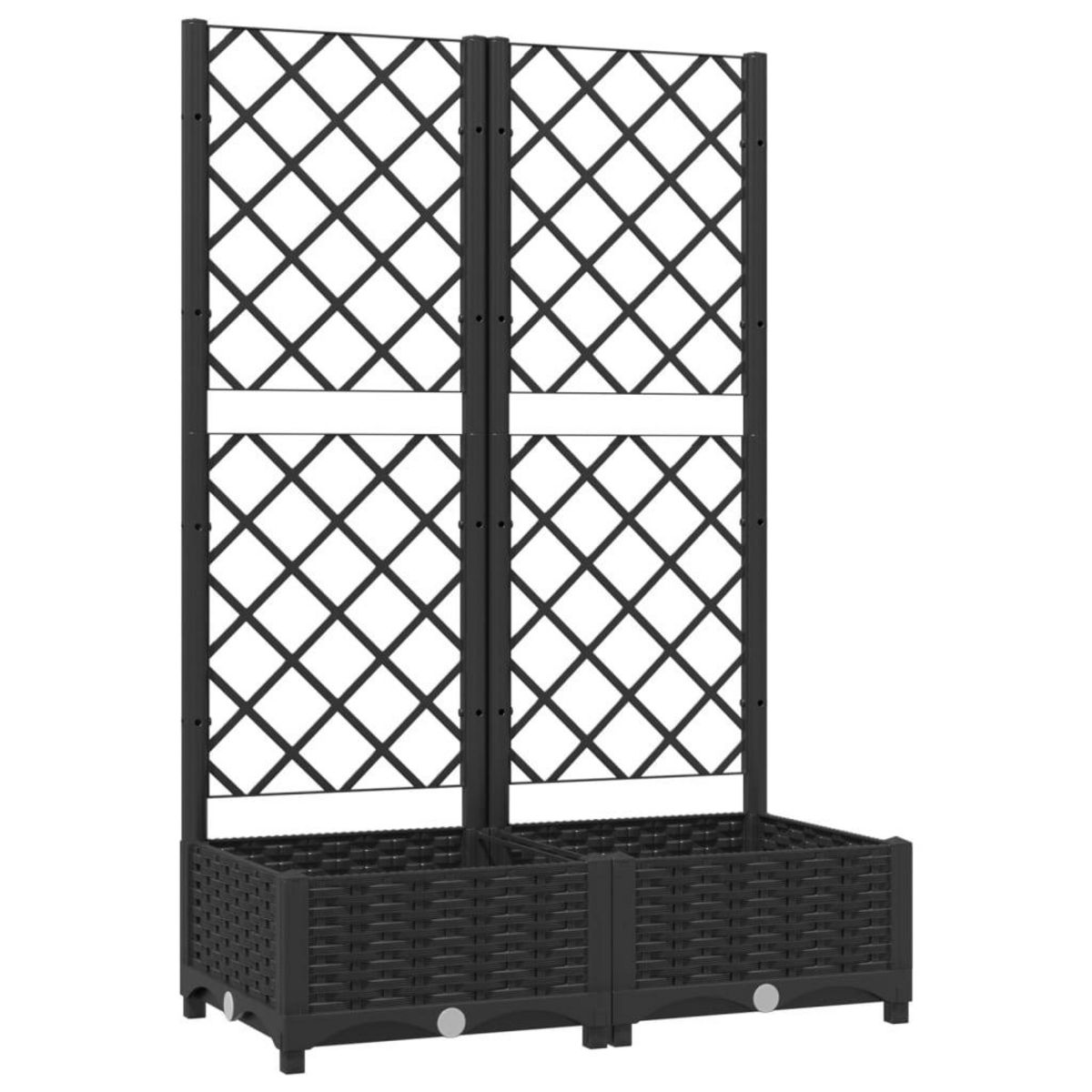 VIDAXL Jardiniere avec treillis Noir 80x40x121,5 cm PP