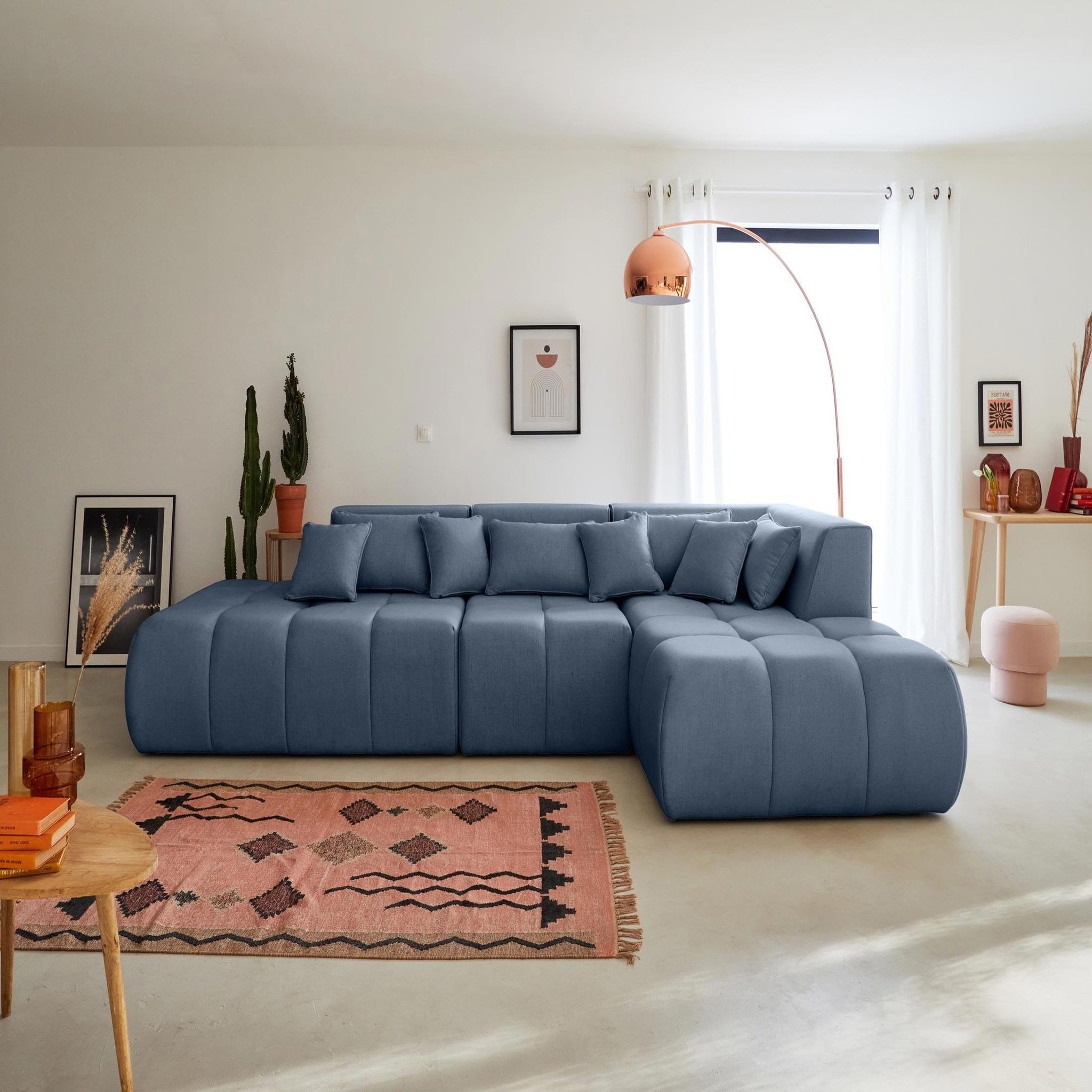 Voir la diapositive 1 : LISA DESIGN Caracas - canapé modulable d'angle droit - 5 places - en tissu
