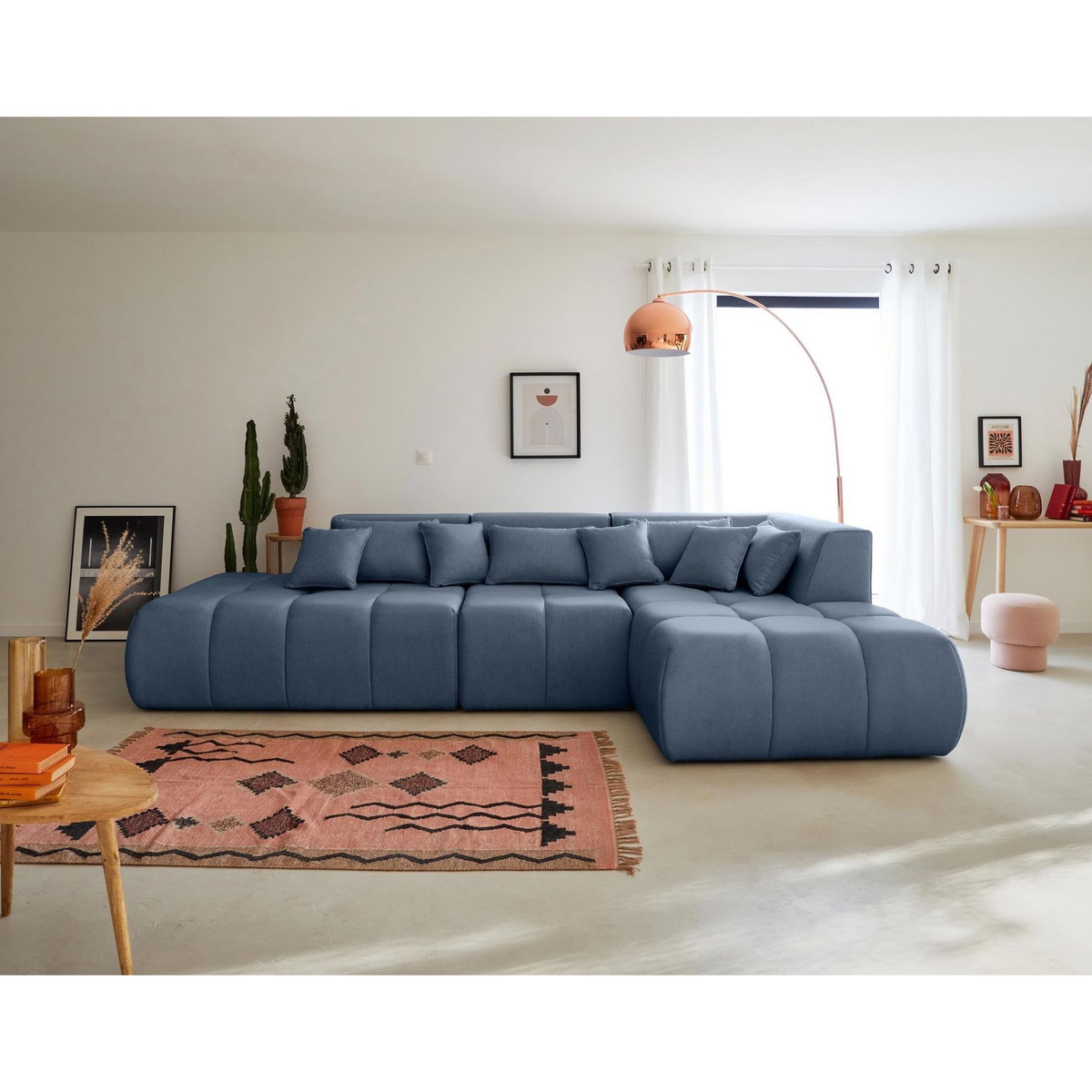 LISA DESIGN Caracas - canapé modulable d'angle droit - 5 places - en tissu