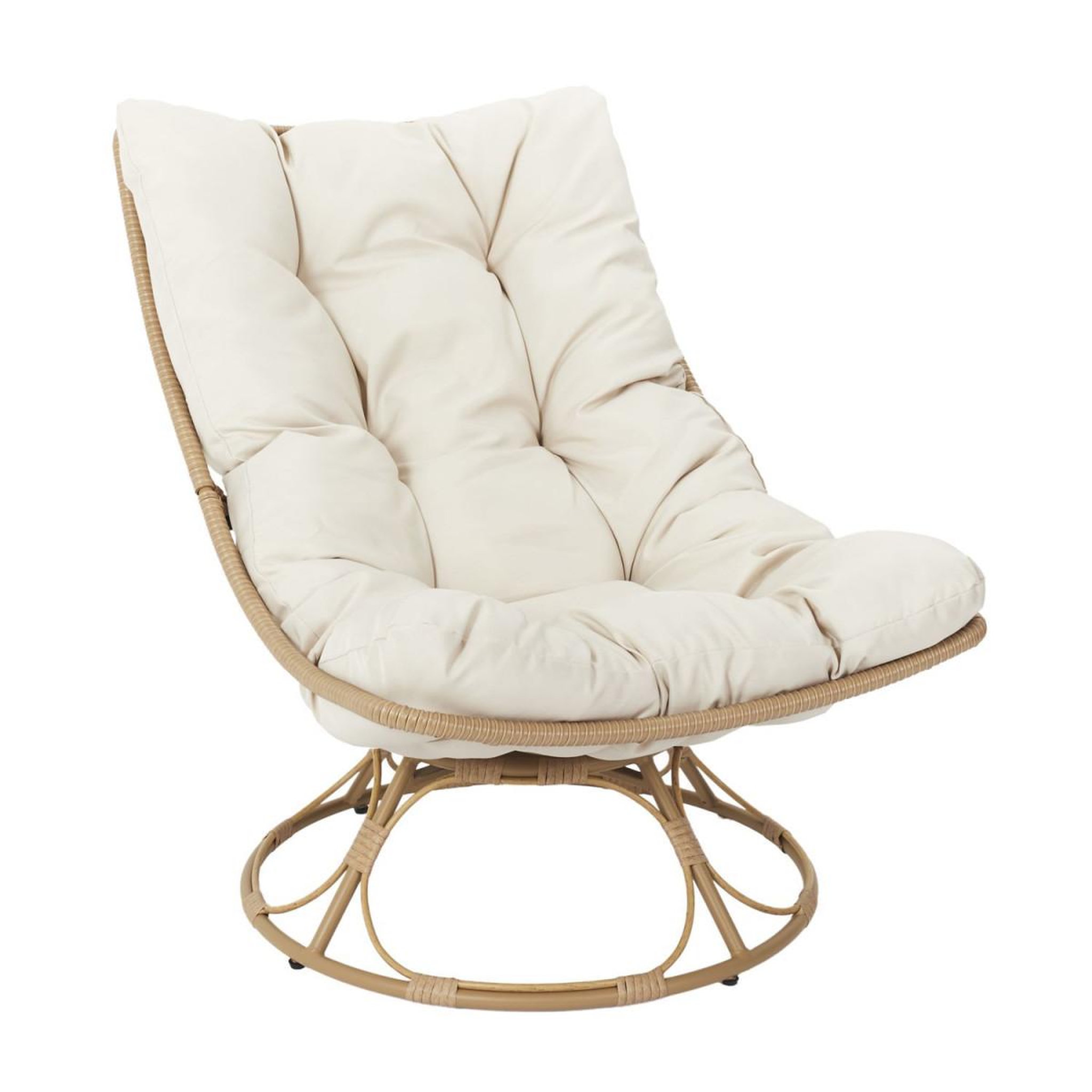 The Home Deco Factory Fauteuil tournant design  petra  96cm beige