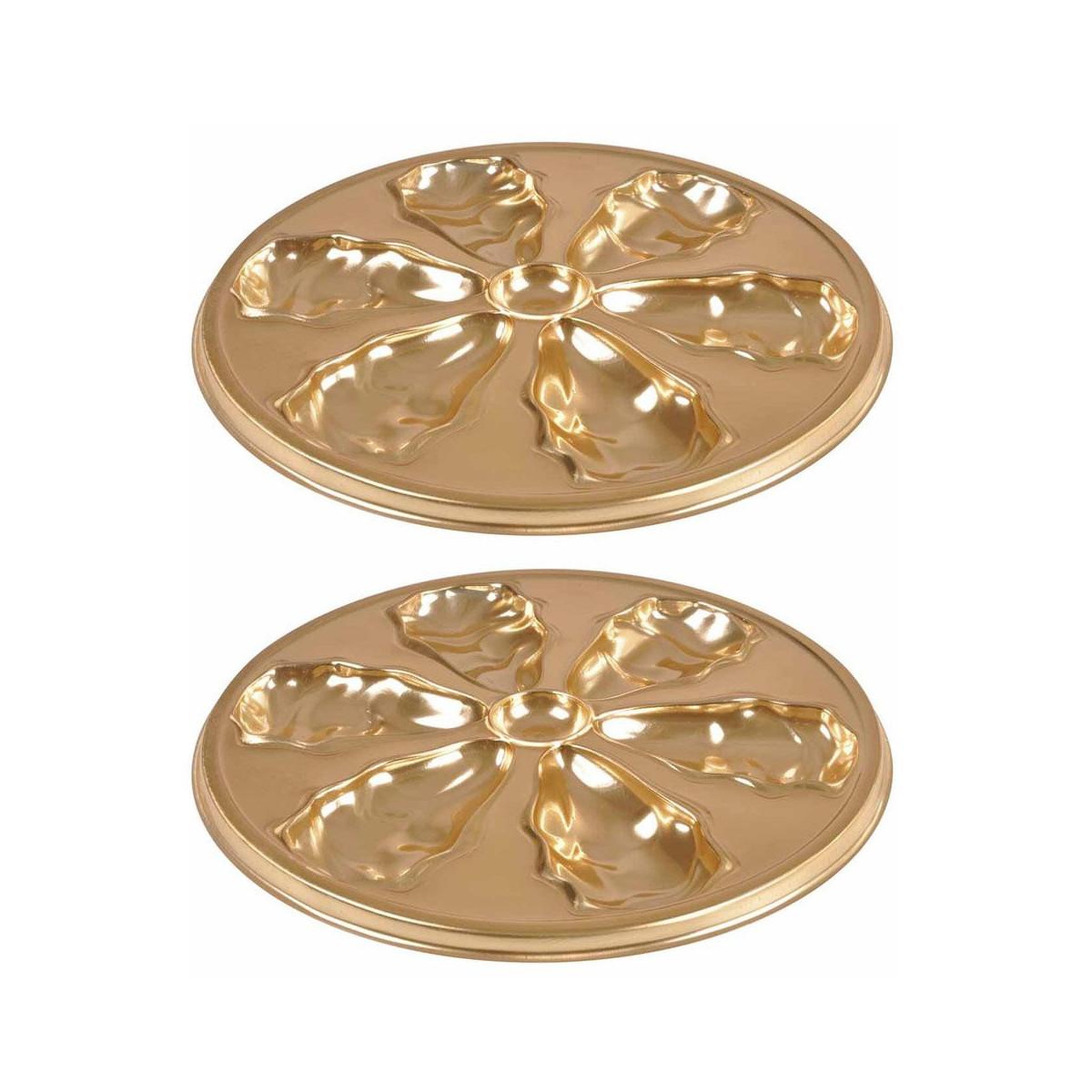 HOMEA Lot de 2 Plateaux à Huîtres  Lise  25cm Or
