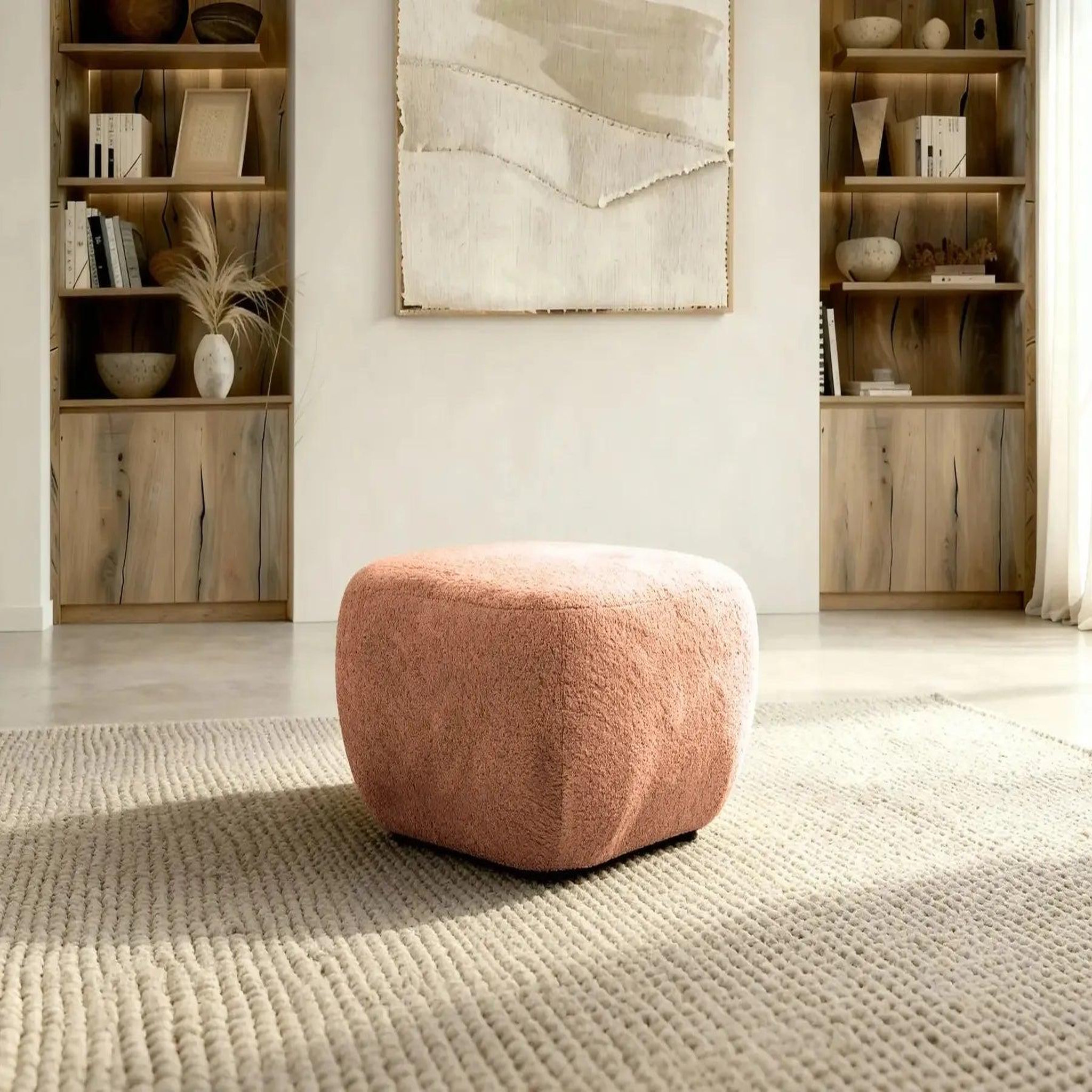 Voir la diapositive 3 : CASANOVA PARIS Santiago - pouf tissu bouclette