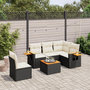 Voir la diapositive 1 : VIDAXL Salon de jardin 6 pcs avec coussins noir resine tressee