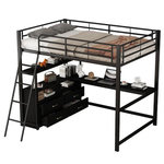 MERAX Lit mezzanine. Coloris disponibles : Blanc, Noir