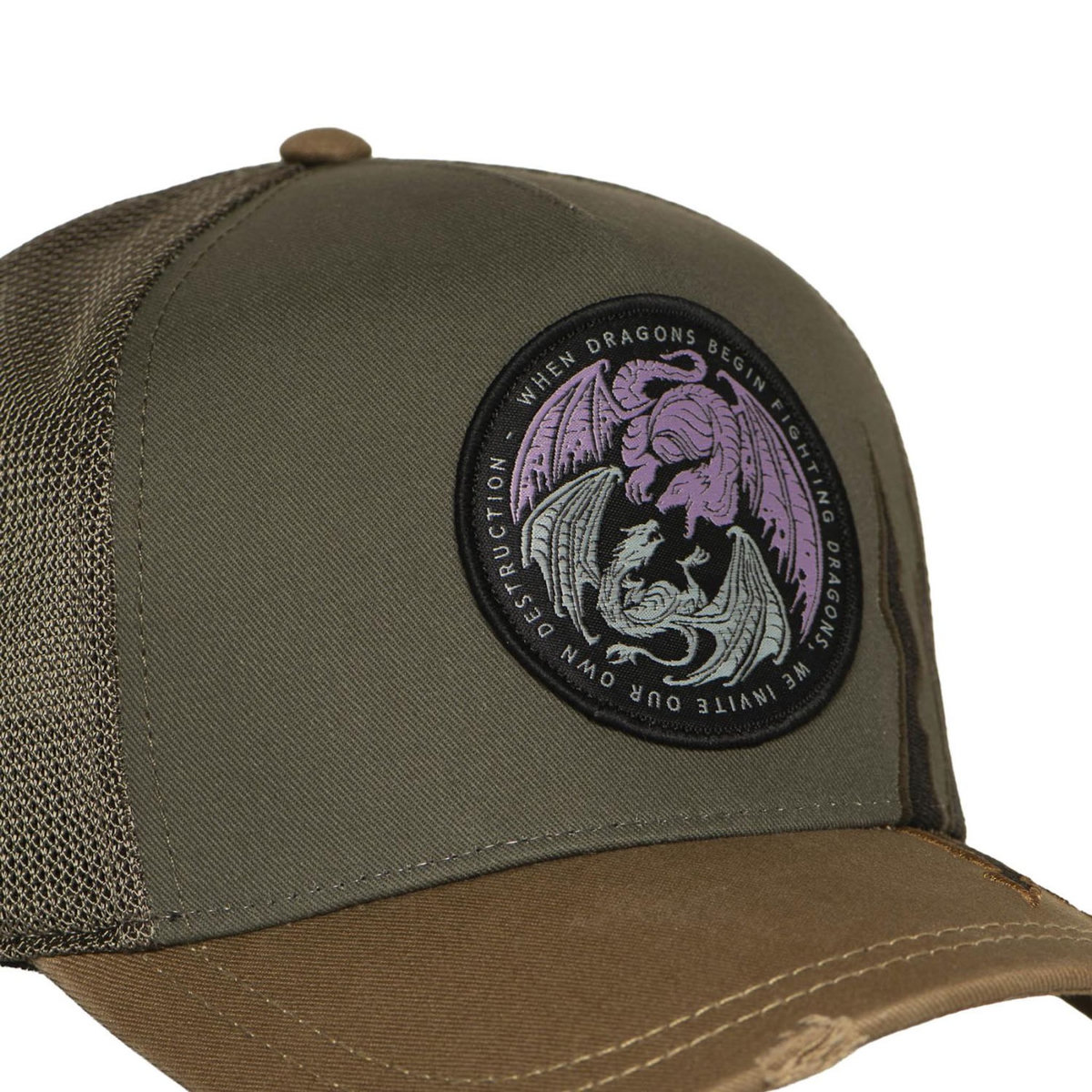 CAPSLAB Casquette trucker premium avec filet et patch House of the Dragons