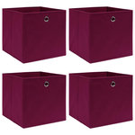VIDAXL Boîtes de rangement 4 pcs Rouge fonce 32x32x32 cm Tissu