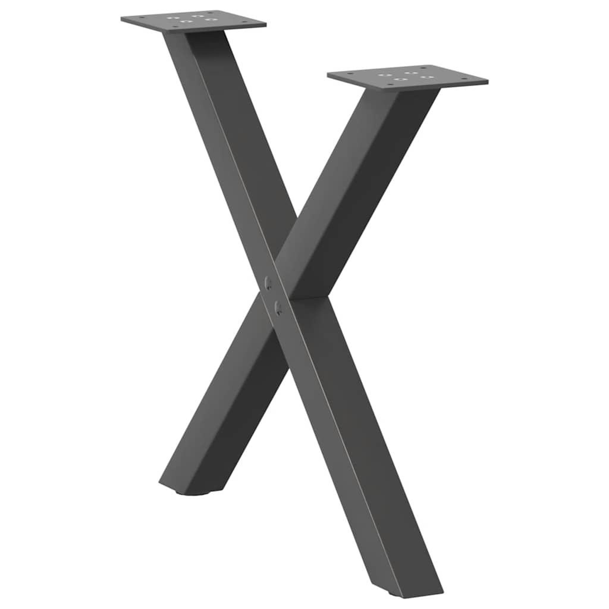 Voir la diapositive 4 : VIDAXL Pieds de table basse forme de X 2 pcs anthracite 50x(42-43) cm