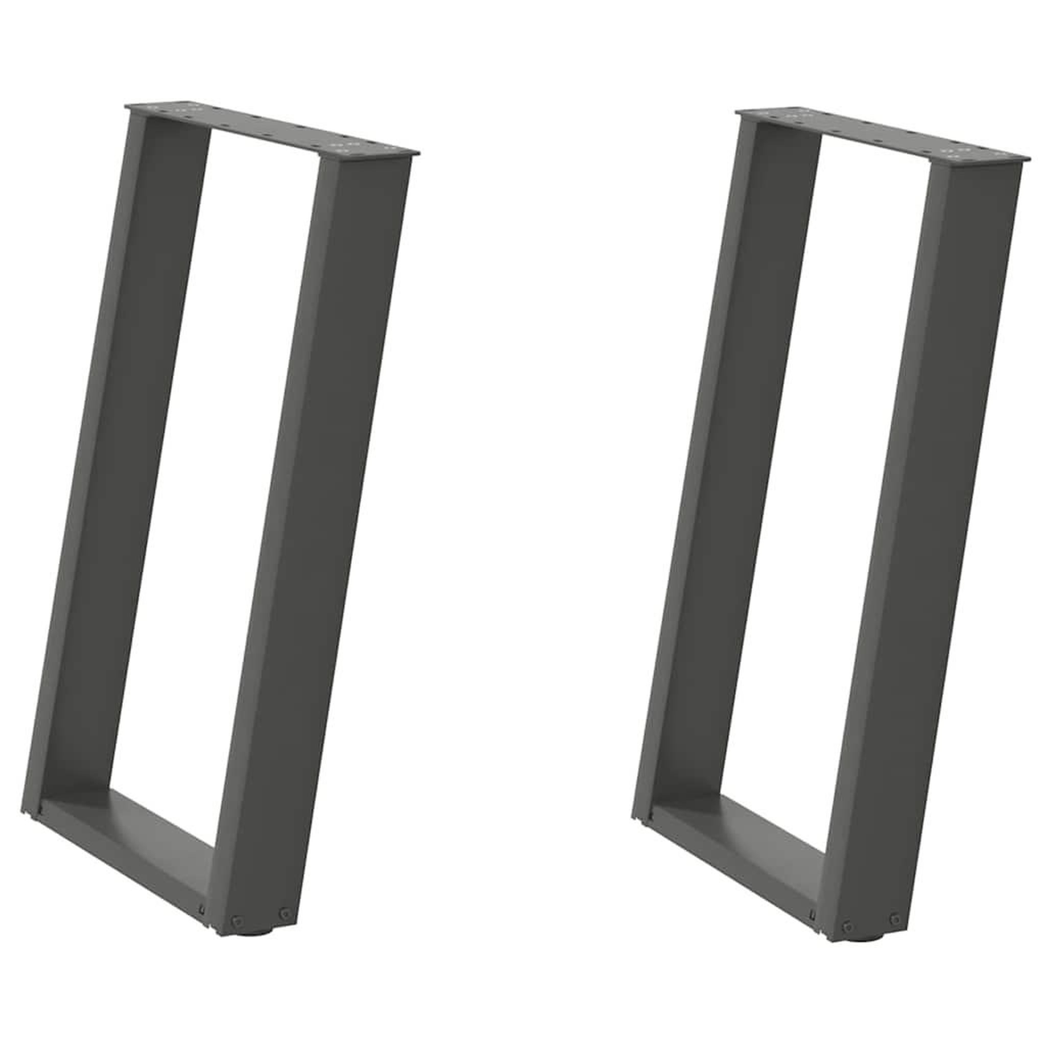 Voir la diapositive 2 : VIDAXL Pieds de table a manger forme de U 2 pcs 60x(72-73) cm acier