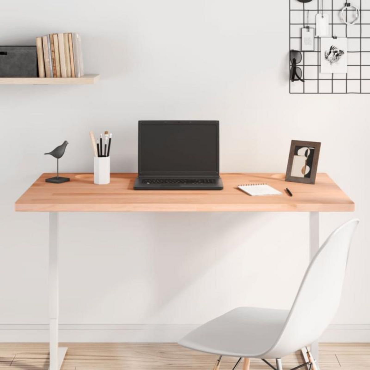 VIDAXL Dessus de bureau 110x60x2,5 cm bois massif de hêtre