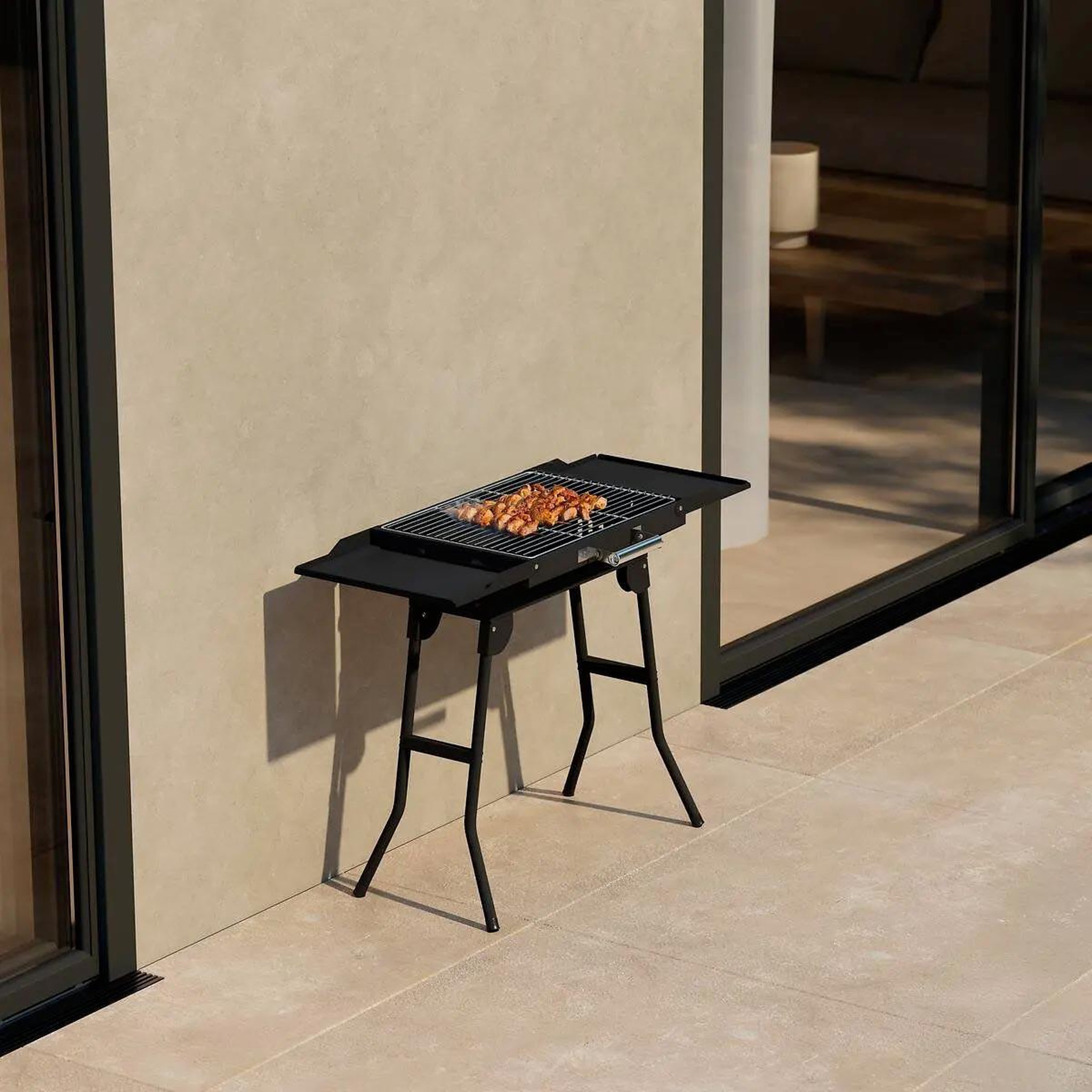 Voir la diapositive 3 : FIVE Barbecue à charbon pliant  grille  82cm noir