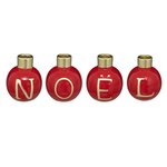 ATMOSPHERA Lot de 4 Photophores Boules  Soir de Noël  10cm Rouge