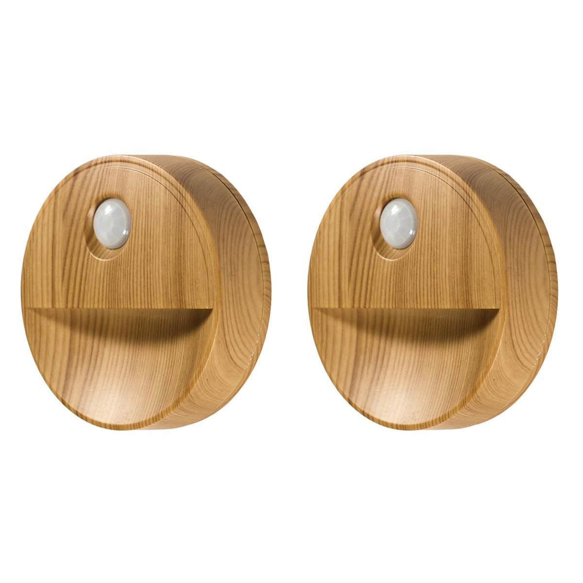 Paris Prix Lot de 2 Appliques Murales  Effet Bois  8cm Naturel