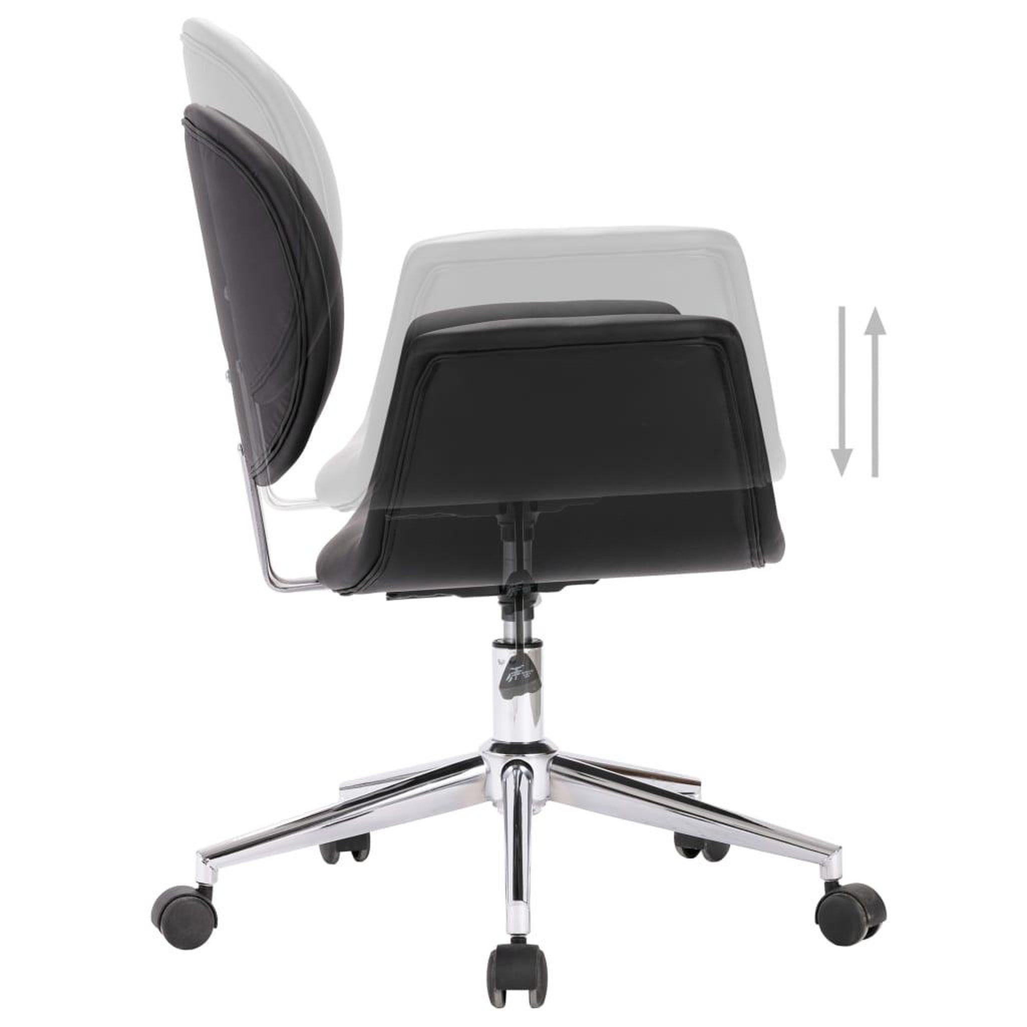 Voir la diapositive 5 : VIDAXL Chaise pivotante de bureau Noir Similicuir