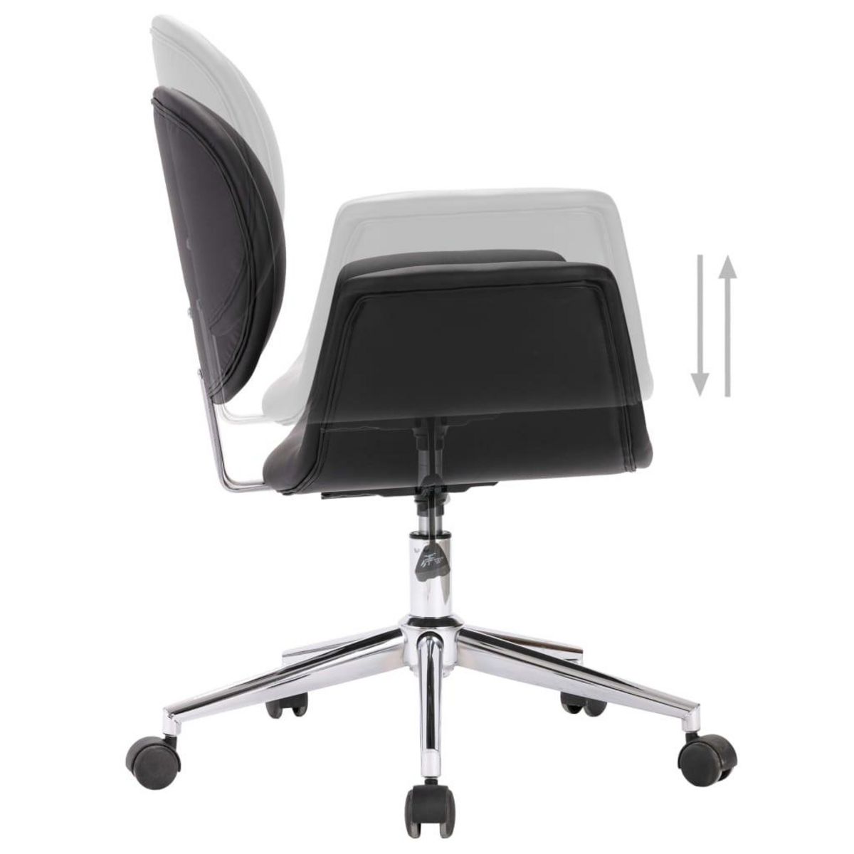 VIDAXL Chaise pivotante de bureau Noir Similicuir