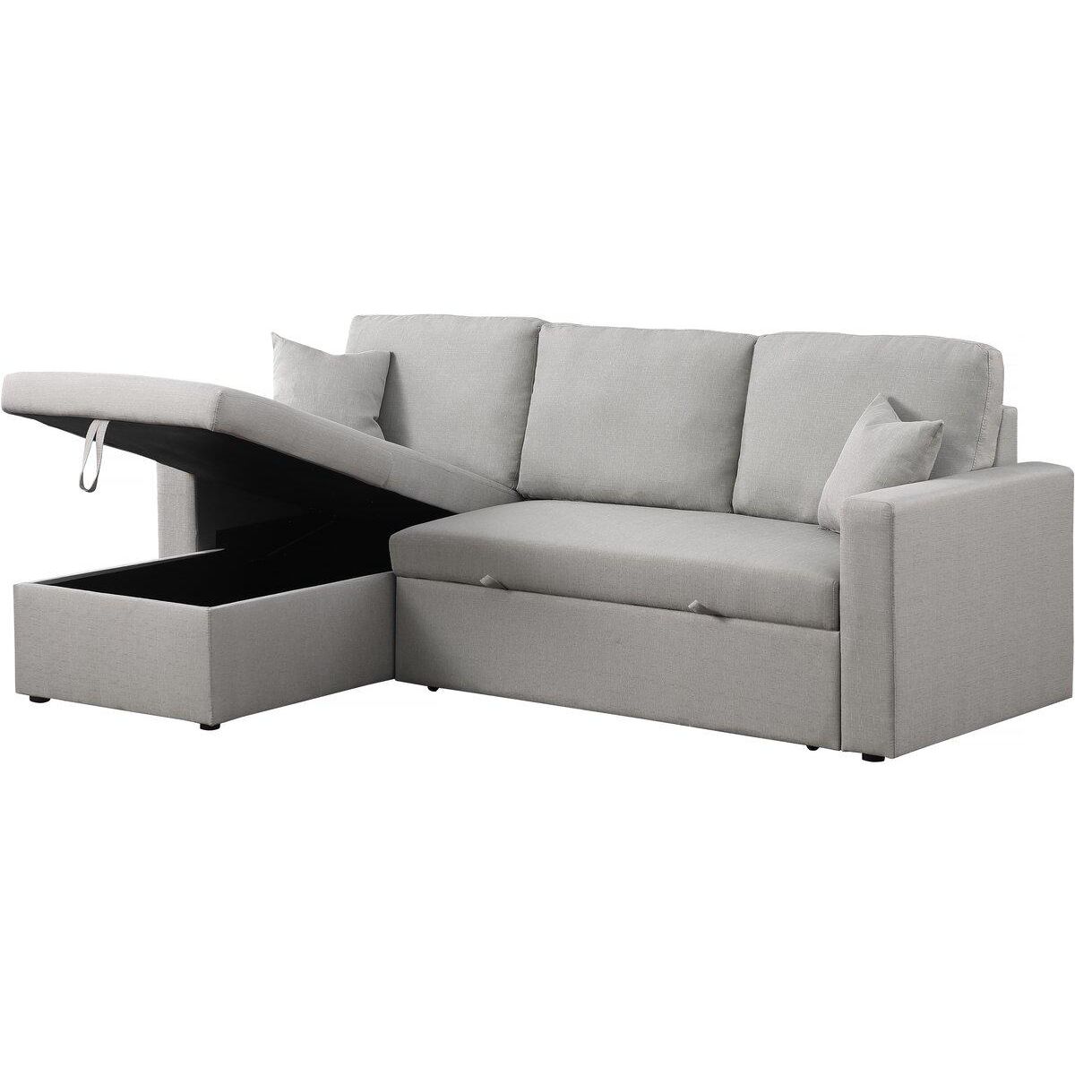 Habitat et Jardin Canapé d'angle convertible/ réversible avec coffre  Alain  - 3 places - Gris clair