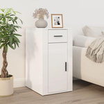 VIDAXL Armoire de bureau Blanc brillant 40x49x75 cm Bois d'ingenierie