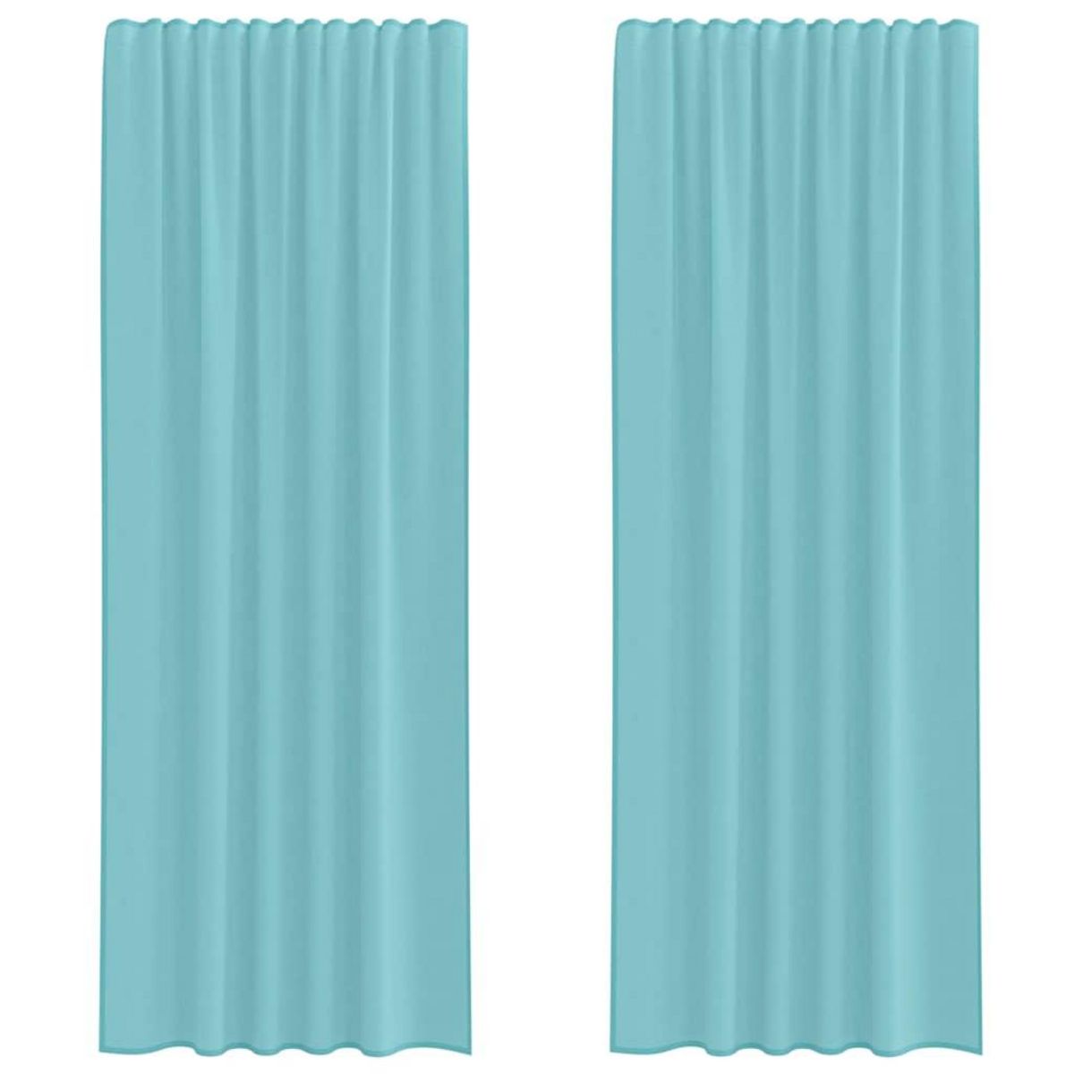 VIDAXL Rideaux en voile avec boucles 2 pcs turquoise 140x260 cm