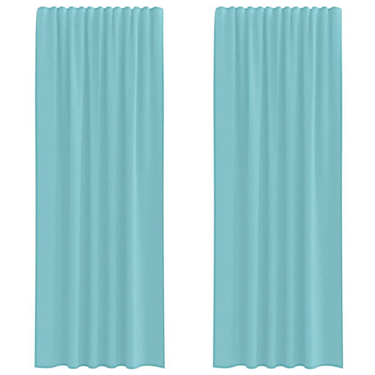 VIDAXL Rideaux en voile avec boucles 2 pcs turquoise 140x260 cm
