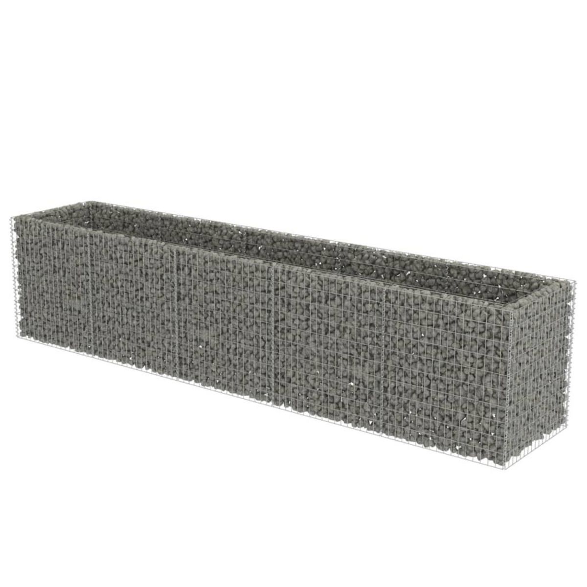 VIDAXL Lit sureleve a gabion Acier galvanise 450x90x100 cm