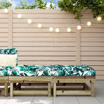 VIDAXL Repose-pieds de jardin et coussins lot de 2 bois pin impregne