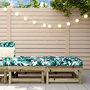 Voir la diapositive 1 : VIDAXL Repose-pieds de jardin et coussins lot de 2 bois pin impregne