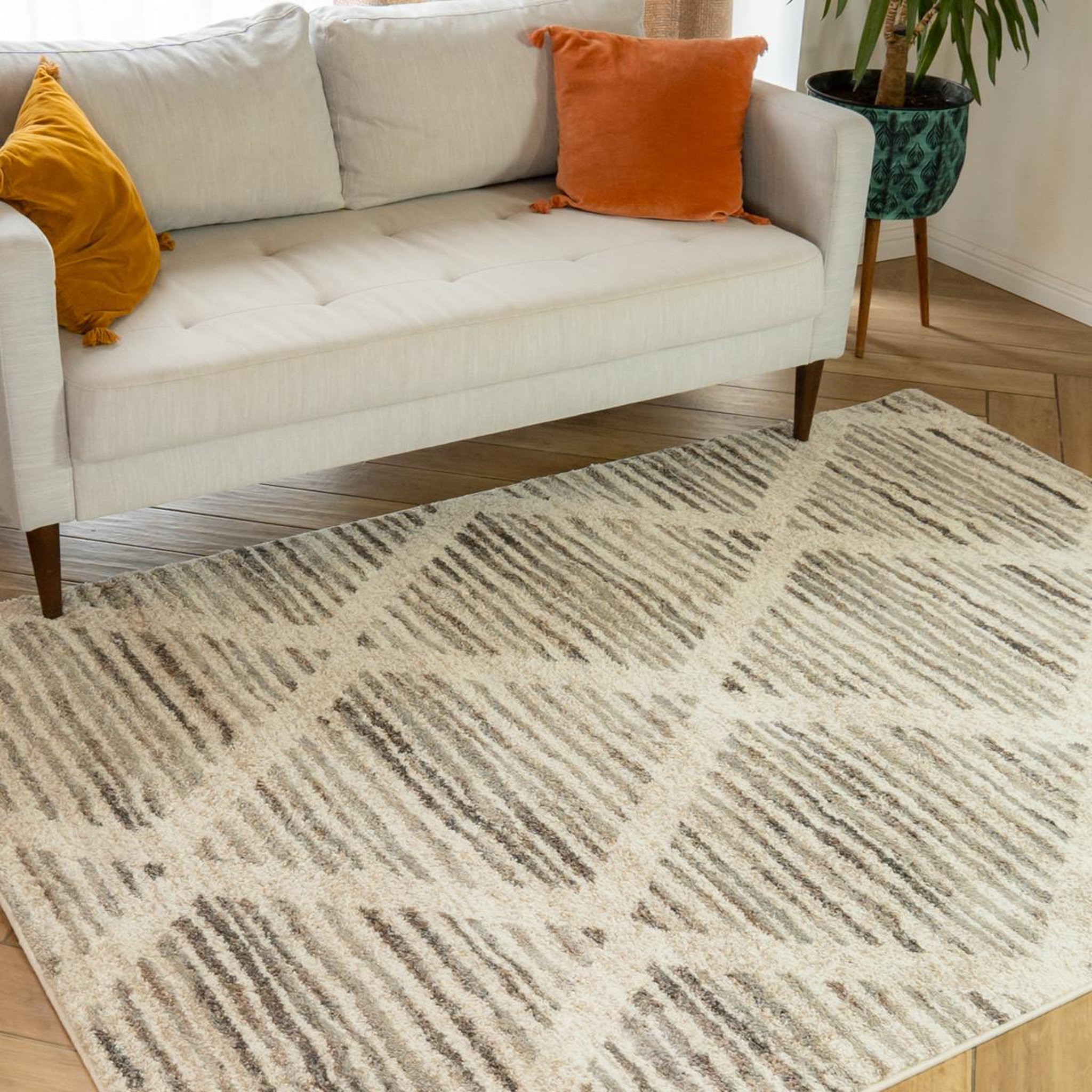 Voir la diapositive 2 : FUTURE HOME Tapis déco intérieur style berbère losanges 160x230cm