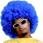 Boland Perruque Afro Extra Large Bleu